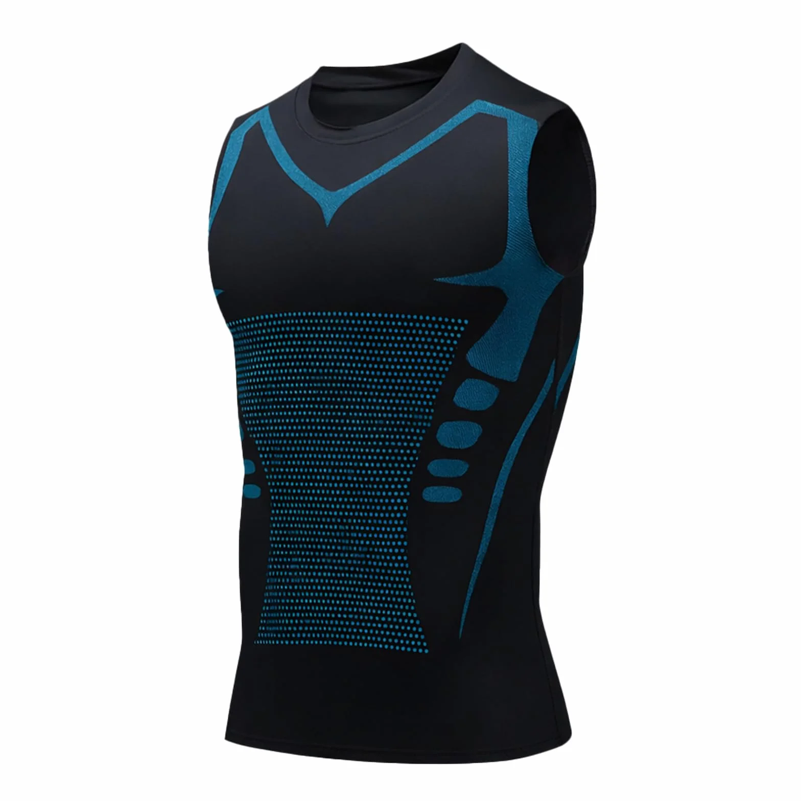 Lumoria Debardeur Homme Tshirt Ventre Plat Compression Tissu Léger Respirant Extensible Athlétisme Course Entraînement