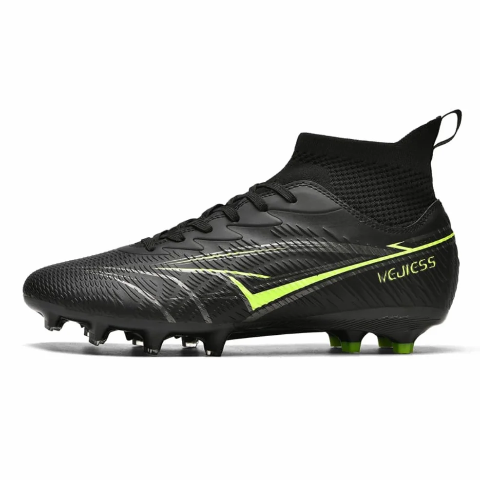 Chaussures de Football Hommes Crampons Enfant Spike Antidérapantes Montantes FG/AG Support Cheville