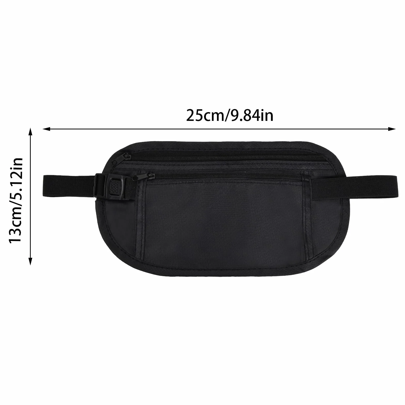 Ceinture Porte-Monnaie Antivol étanche, Sac Banane de Voyage Noir