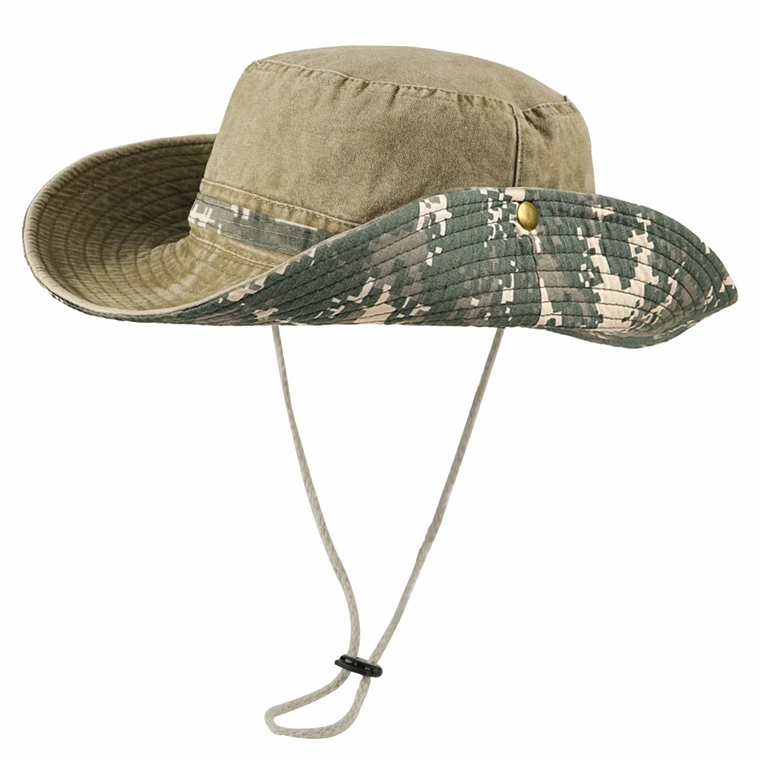 TAGVO Chapeau Bob Réversible Camouflage Protection UV Large Bord Pliable Respirant Été Homme Femme