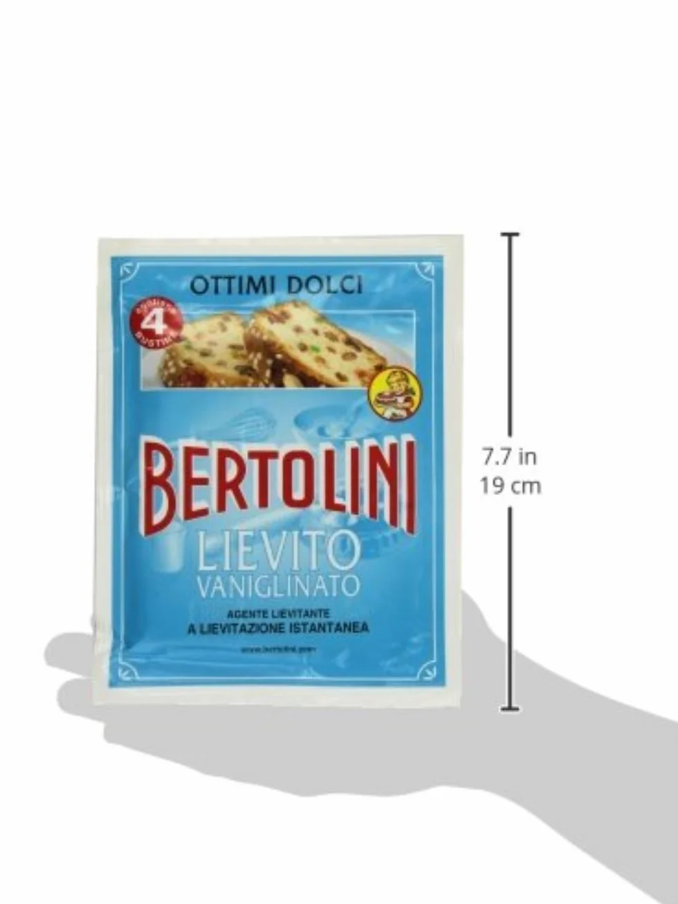 Bertolini : Levure de vanille (chaque enveloppe 16 g, 4 portions) – Lot de 4
