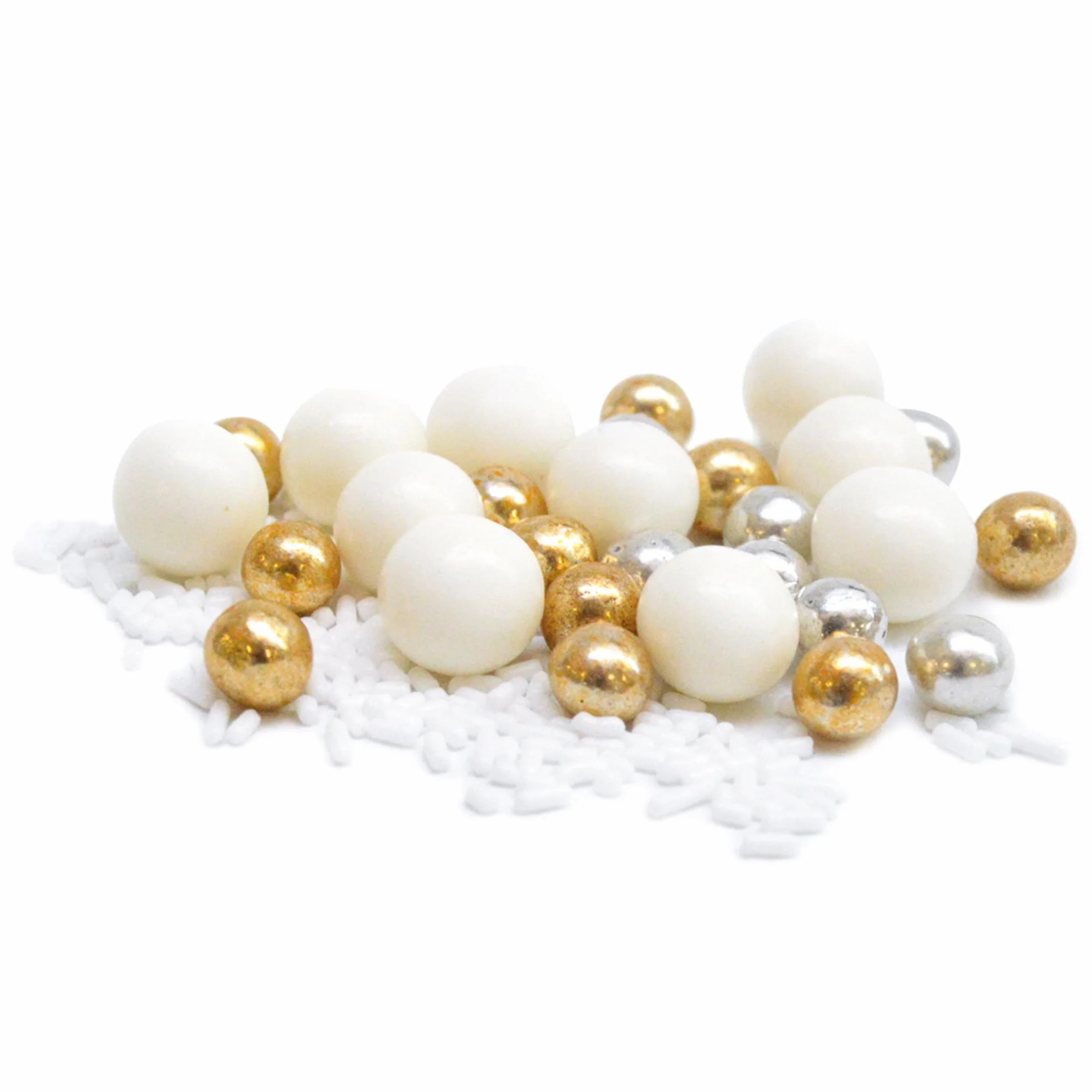 ScrapCooking - Décors Sucrés Féerique 80g - Doré, Argent, Blanc - Perles en Sucre Décoration Pâtisserie, Desserts, Gâteaux, Biscuits, Cupcakes, Anniversaires - Cake Design - 7445