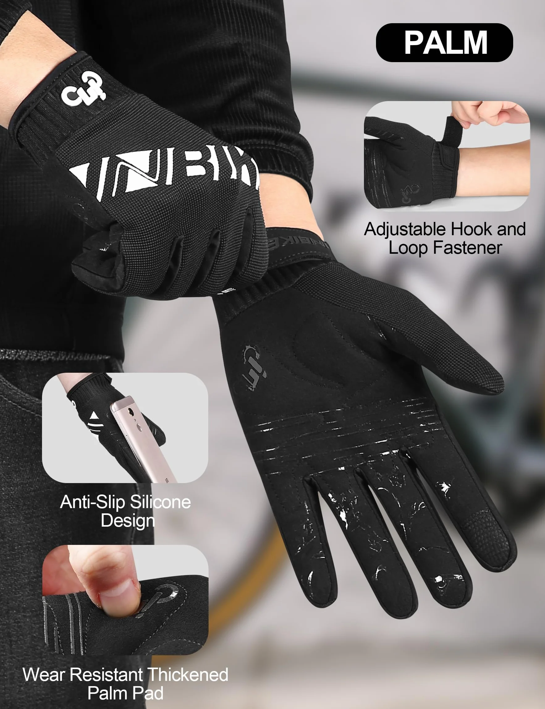 INBIKE Gants de Cyclisme Respirant Homme Antidérapants Antichocs Rembourré EVA pour VTT Velo Route