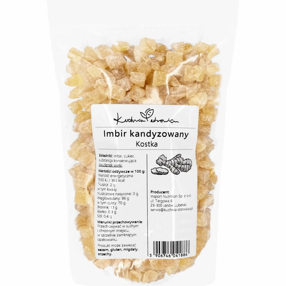 Gingembre Confit En Cubes 500g - Morceaux De Gingembre Sucrés, Idéal Pour Thé, Infusions, Pâtisserie, Desserts, Snacks Et Cuisine Maison