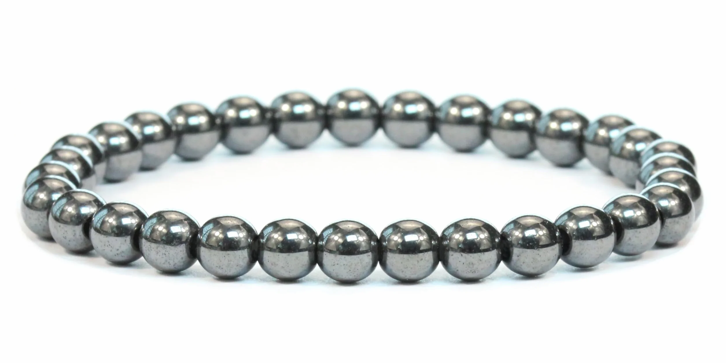 Bracelet en véritable pierre précieuse 6mm perles rondes porte-bonheur talisman