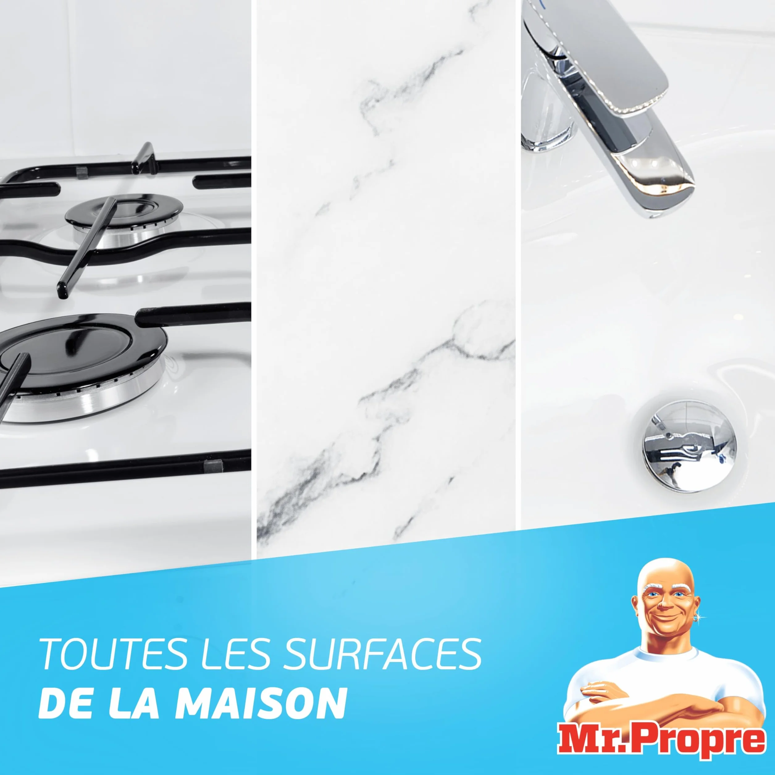 Mr. Propre Spray Nettoyant Multi-Usages Eucalyptus Bicarbonate 800ml x10 | Parfum Eucalyptus avec du Bicarbonate de Soude, Élimine Jusqu’à 99.99% De La Saleté Et La Graisse Brûlée, Sans Résidus