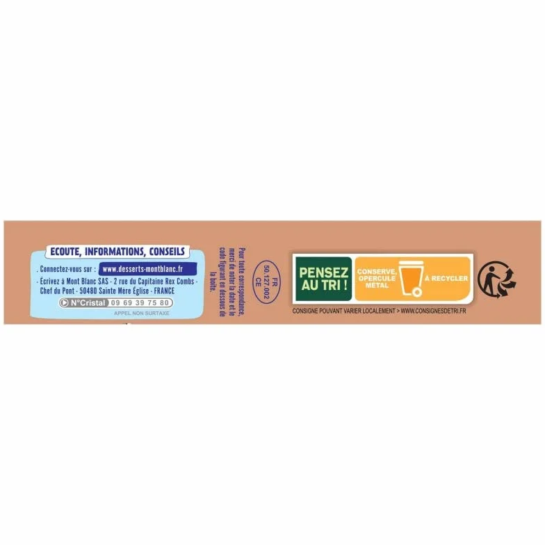 MONT BLANC - Crème Dessert Au Praliné 570G - Lot De 4
