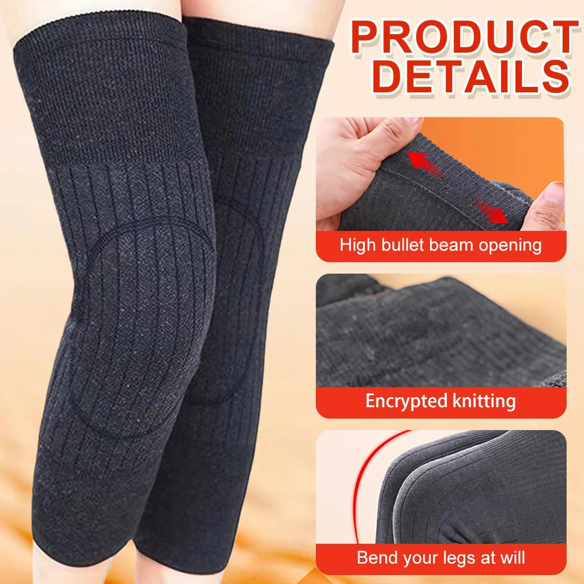 Chaussettes en cachemire et laine à genou Chaud pour femmes hommes