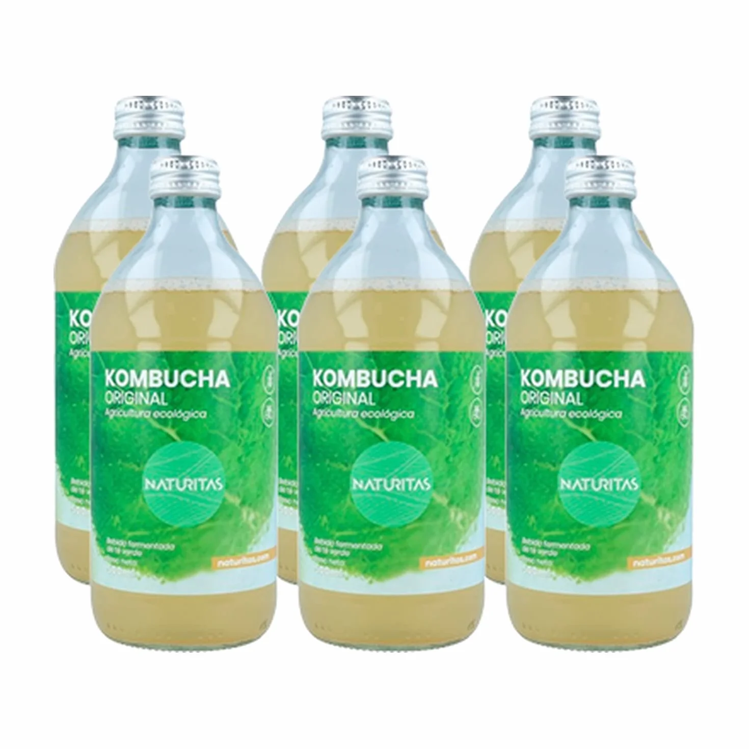 Pack 6x Kombucha Original Bio 500ml Naturitas Essentials | À base de thé vert | Probiotique | Faible en calories