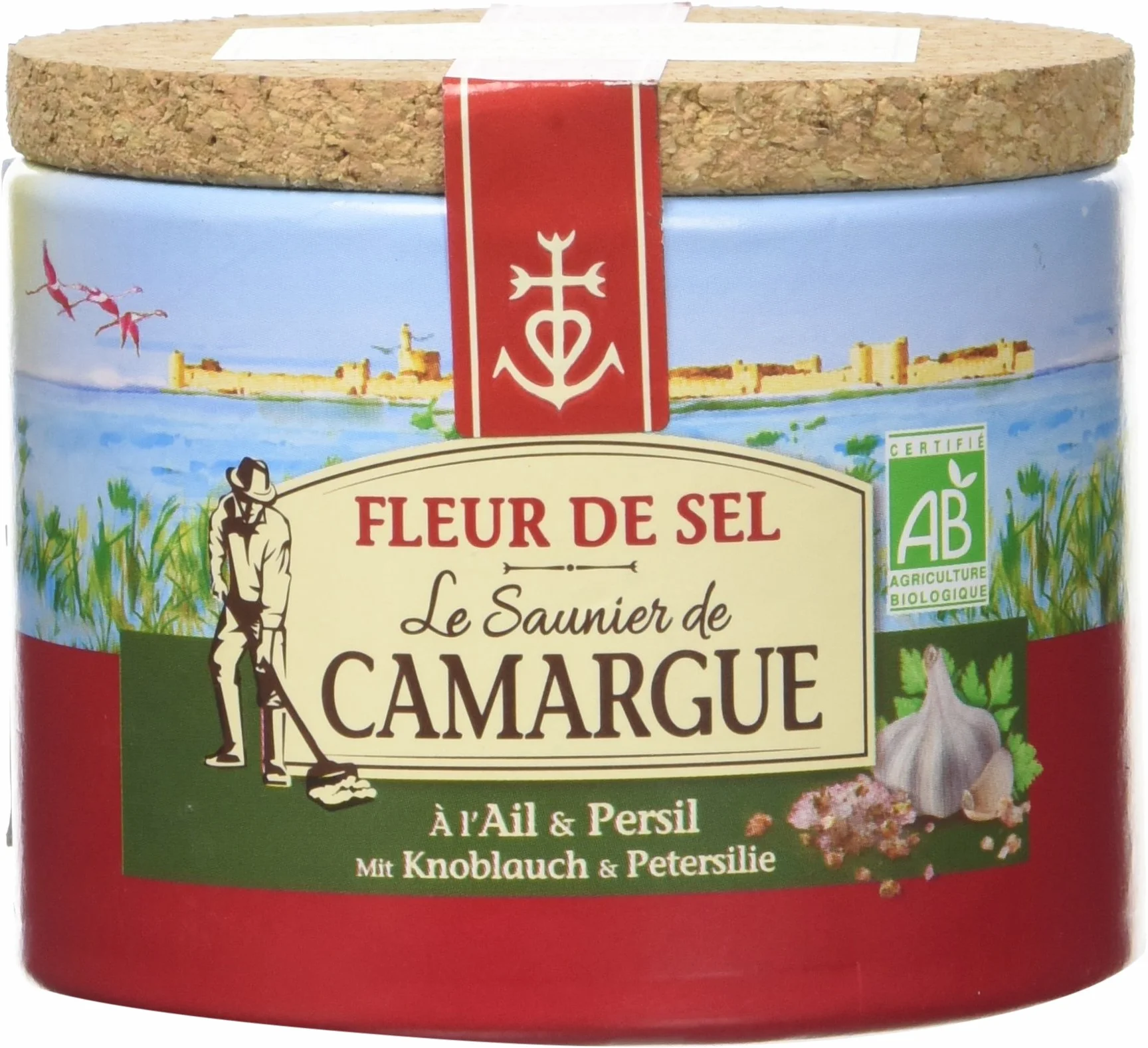Le Saunier de Camargue Fleur de Sel Ail/Persil Boîte Ronde 125 g