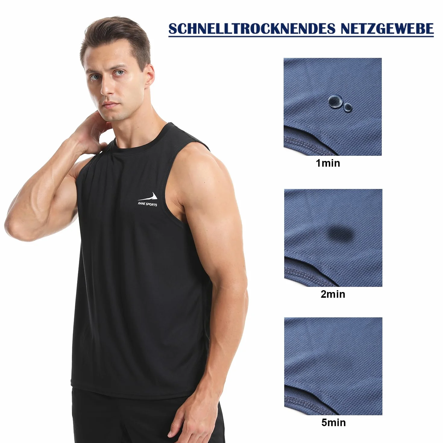 Gilet sans Manches Homme Course Gym Séchage Rapide Respirant T-Shirt Sport