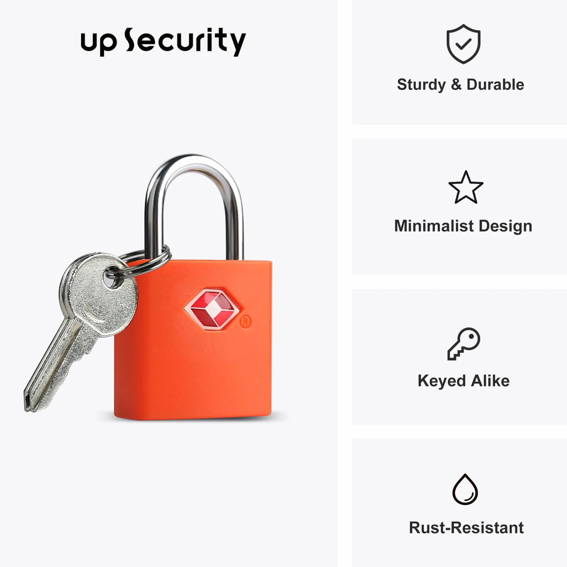 Cadenas TSA Approuvé Officiellement Lot de 4, Cadenas de Voyage en Alliage de Zinc et Plastique ABS avec Clés Identiques