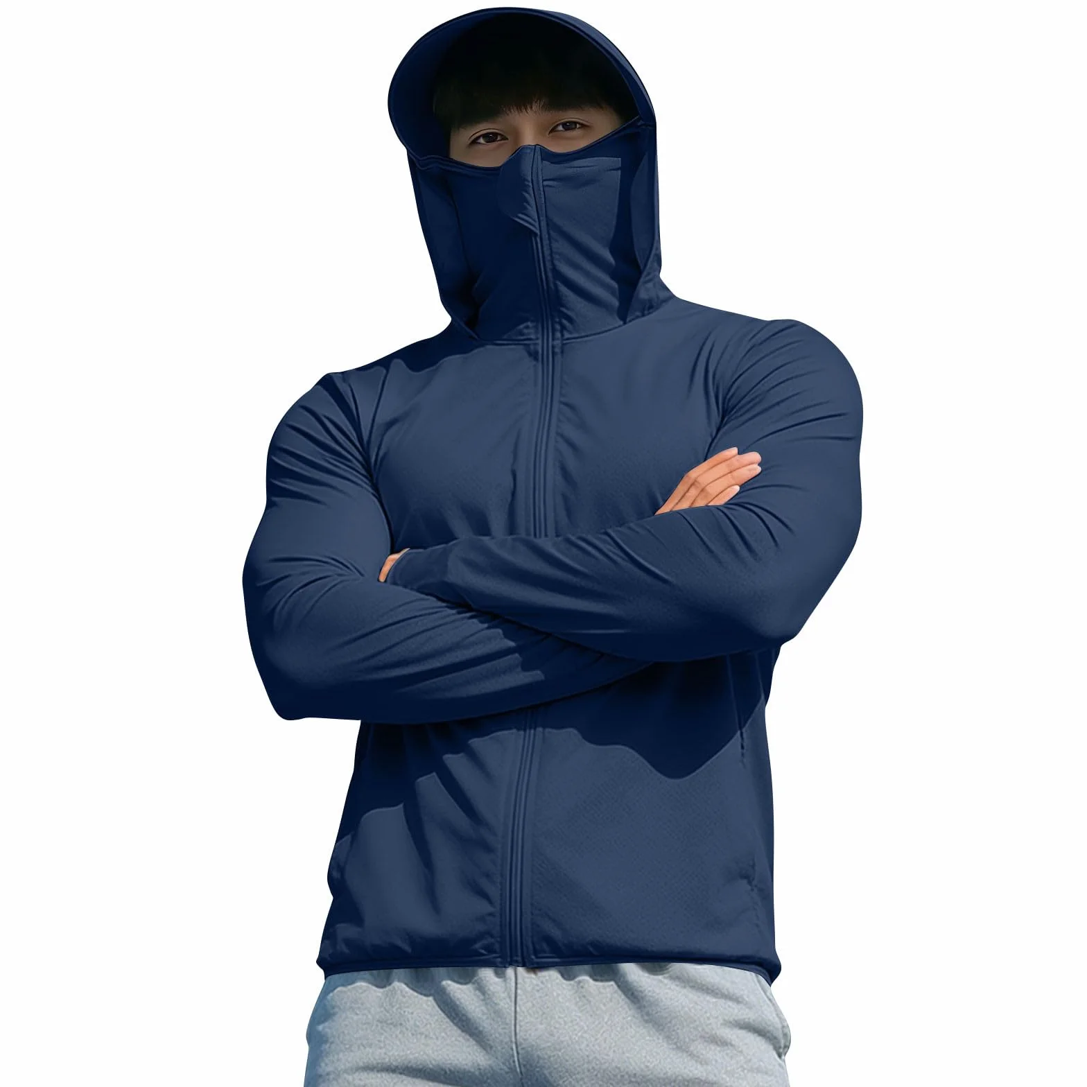 Veste Légère Anti UV Homme Protection Solaire Sweat Capuche Respirant Sport Randonnée Pêche Grande Taille
