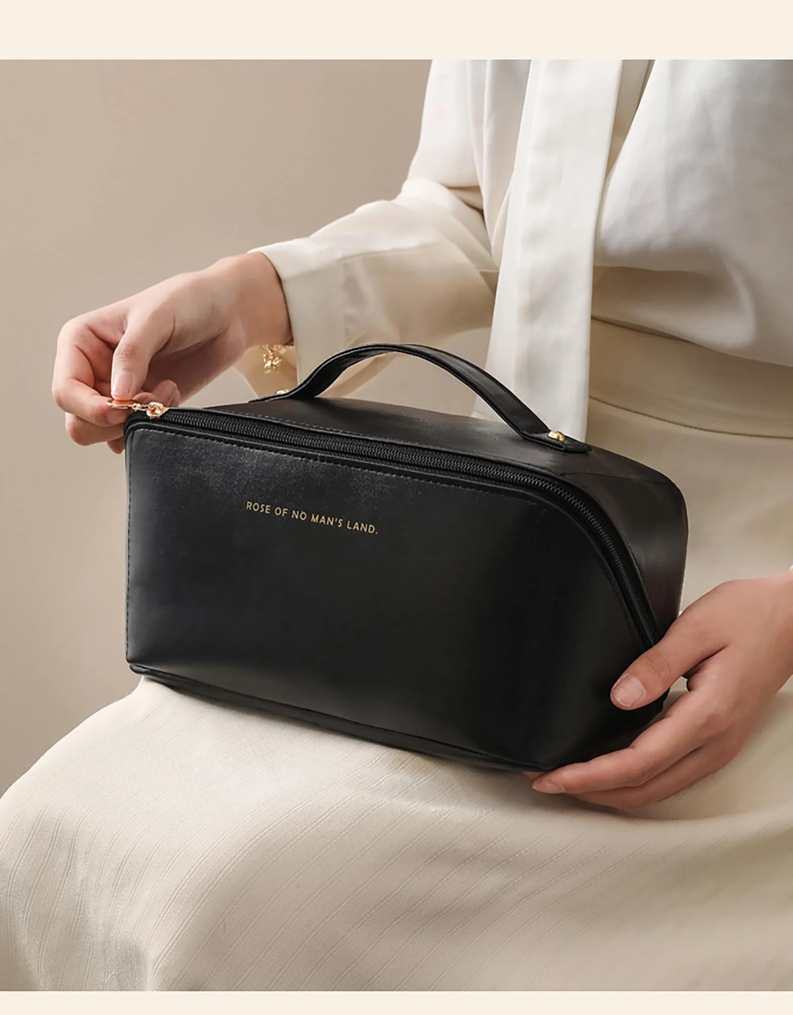NOVAGO Mini Vanity Trousse Toilette Compacte, Organiseur de Maquillage (Noir)