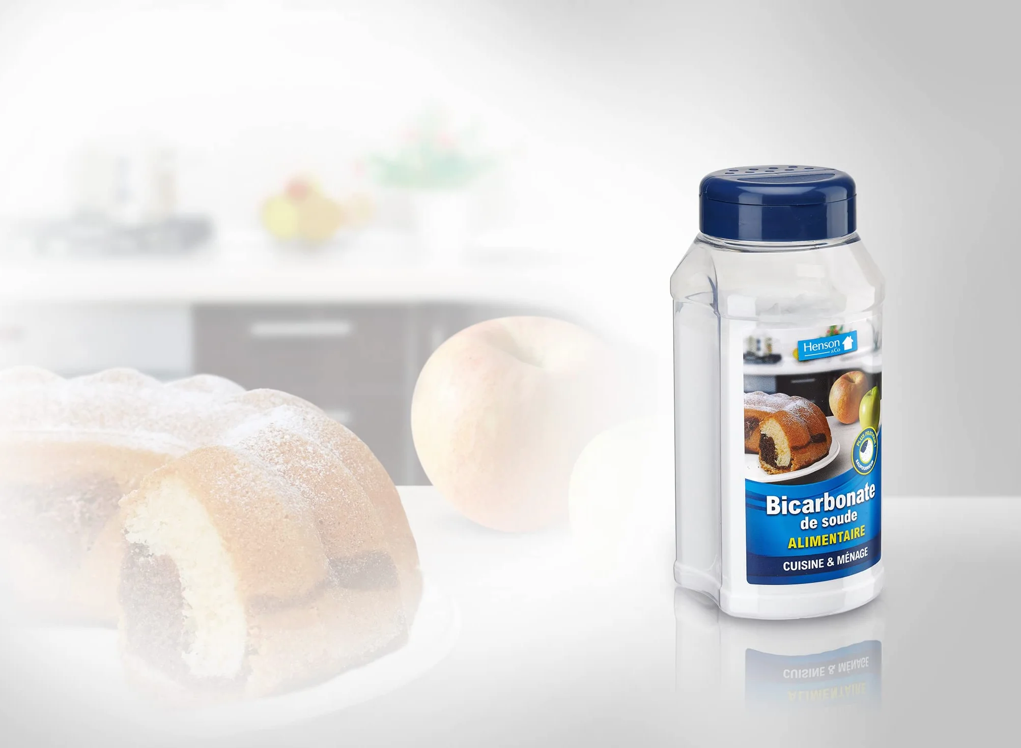 Bicarbonate de Soude Henson Qualité Alimentaire 800g – Saupoudreur Pratique – Produit Polyvalent (Alimentation, Dent, Entretien)
