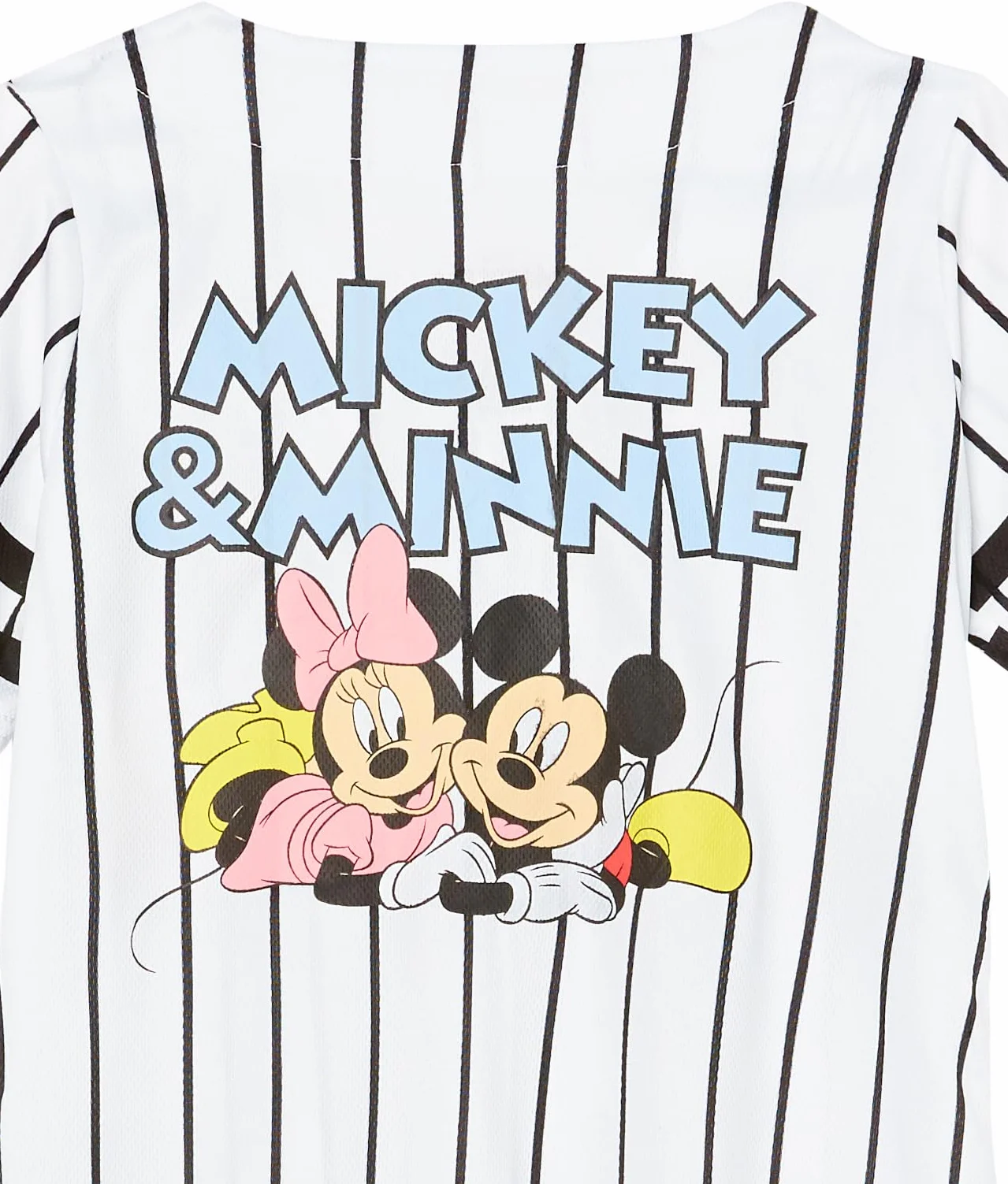 Disney Girls Mickey & Minnie Mouse Baseball Jersey Mesh Button Down Shirt