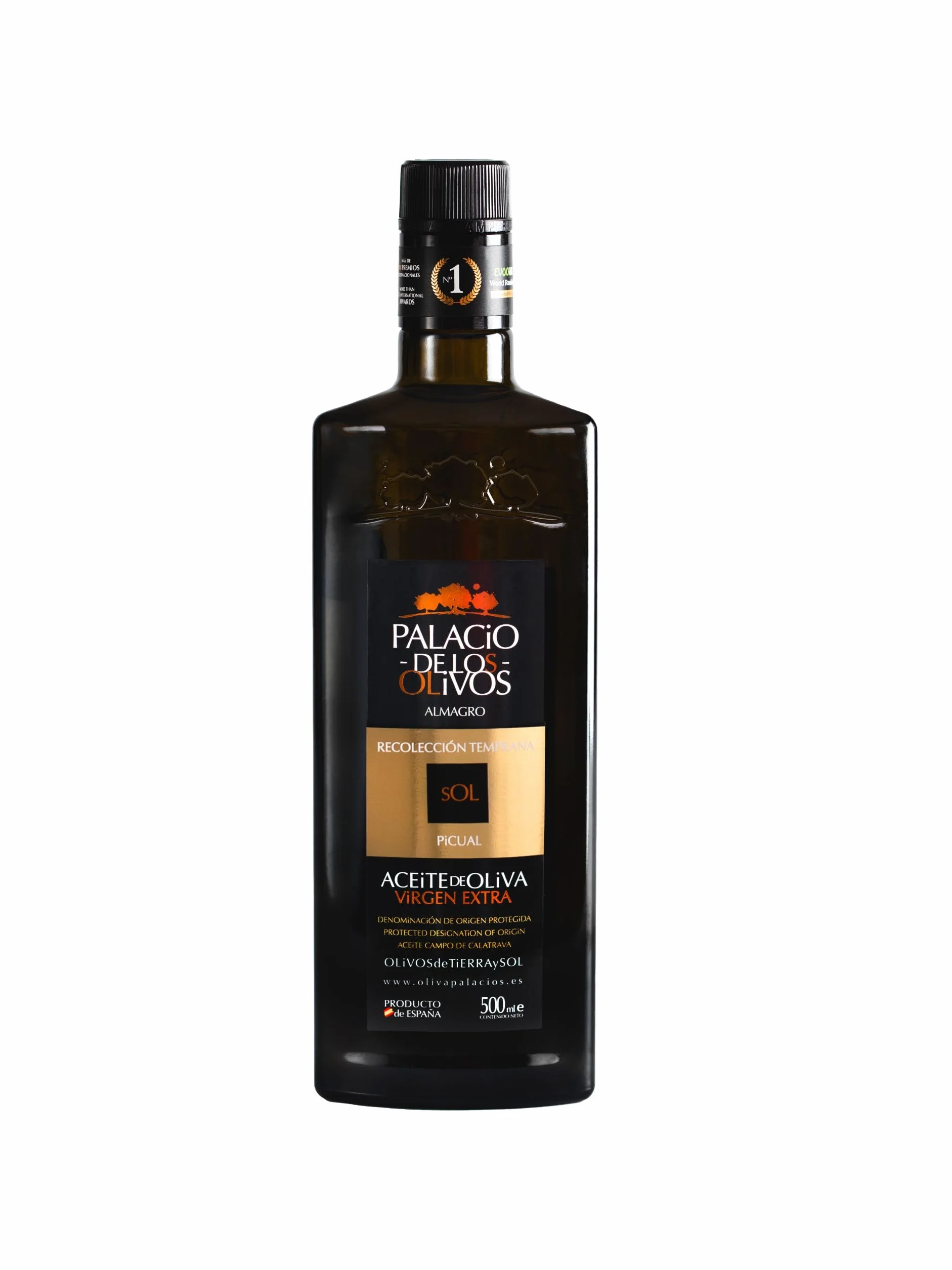 Palacio de los Olivos - Huile d'olive vierge extra Picual Gourmet - Pressée à froid, Récolte précoce - Bouteille 500ml avec étui