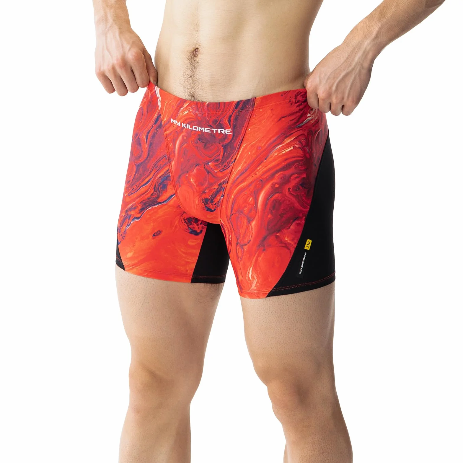 MY KILOMETRE Maillot de Bain Homme Boxer Short Jammer Natation Cordon Serrage Endurance Résistant Chlore Plage Surf