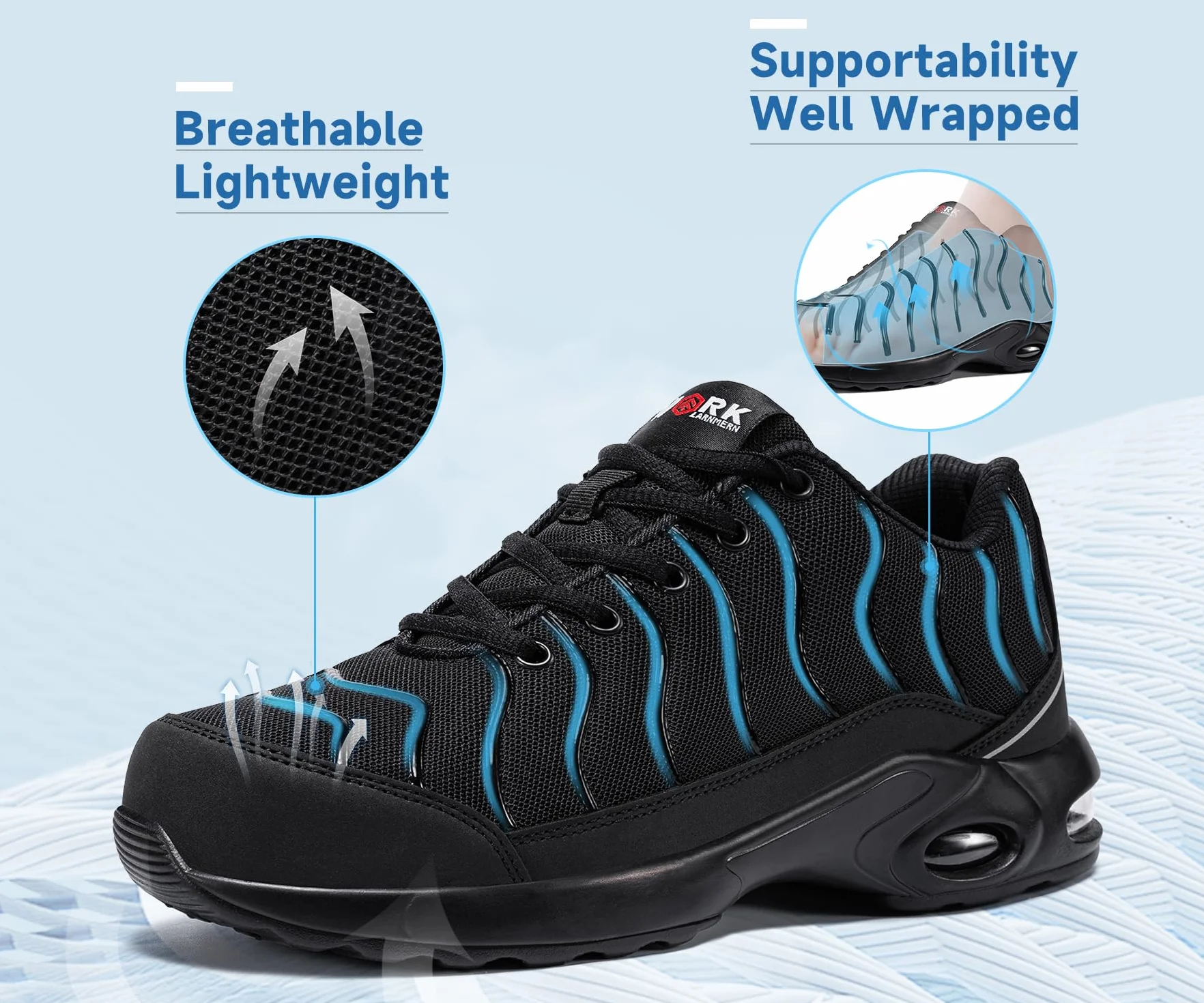 LARNMERN Chaussures de Sécurité Hommes Femmes Basket Anti-Perforation Embout en Acier Taile 35-51EU