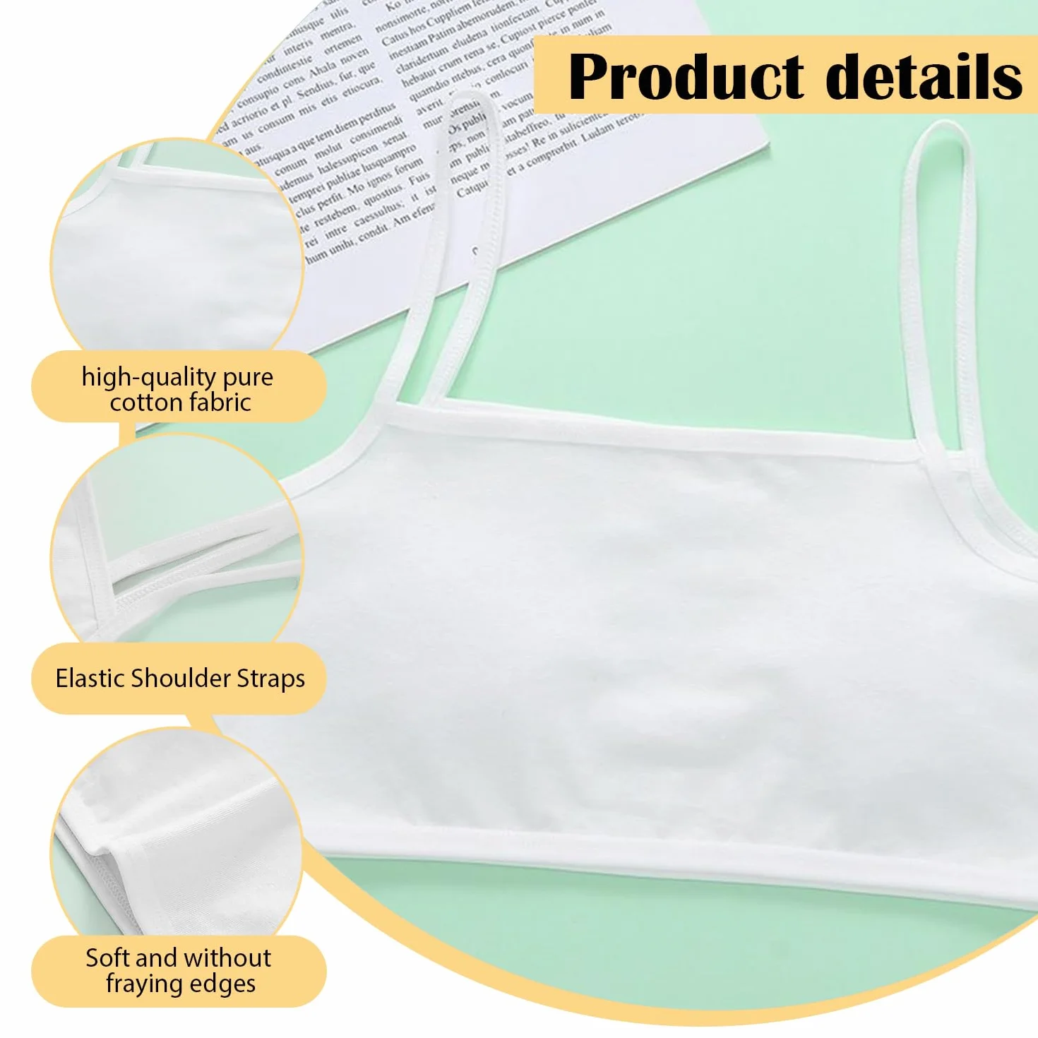Soutien-Gorge Sportif & Crop Tops en Coton pour Filles 7-16 Ans - Brassière d'Entraînement Confort Respirant