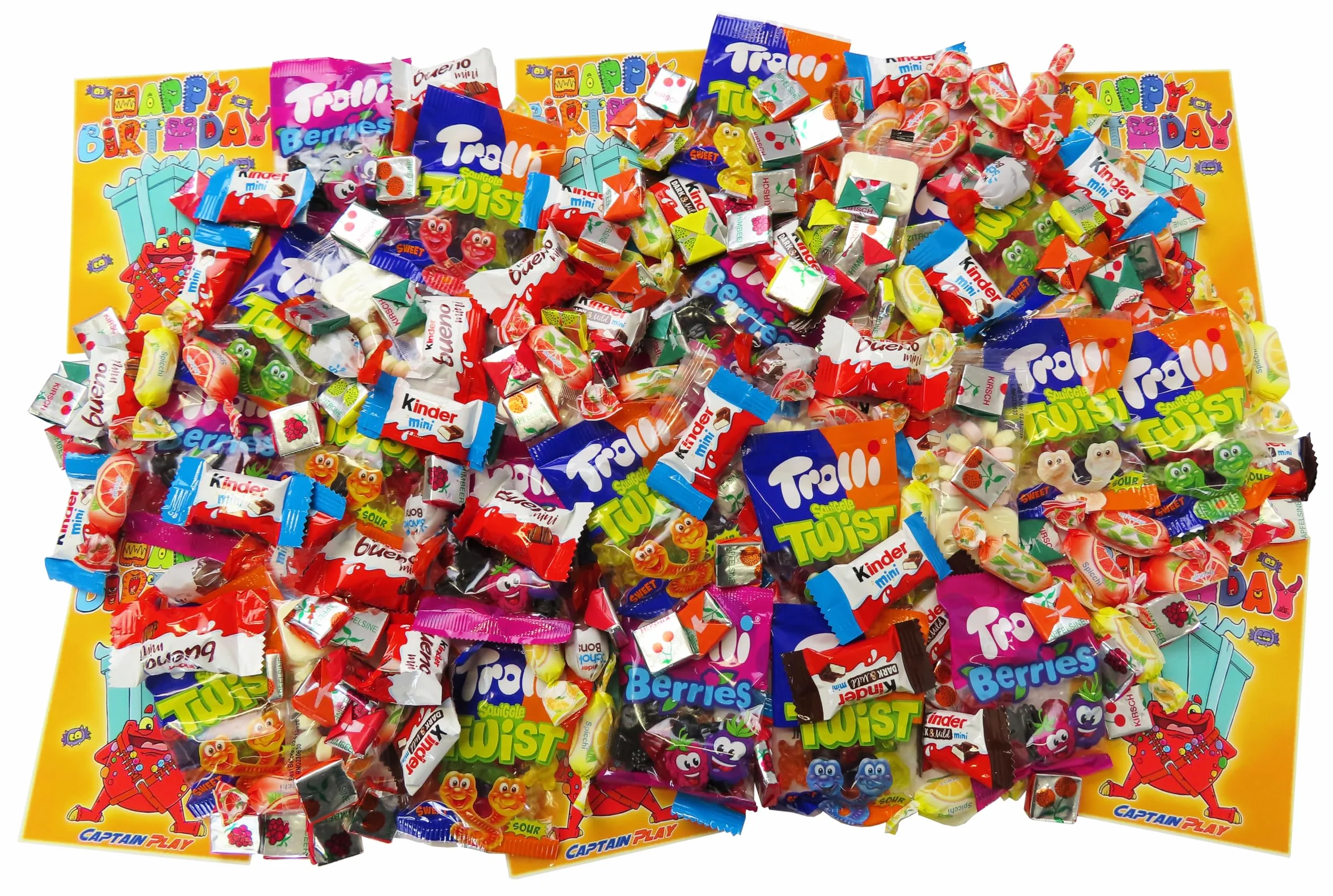 Boîte Spéciale avec Confiserie et Chocolat, Édition Fête d'Anniversaire, 1100g (avec 228 pièces)