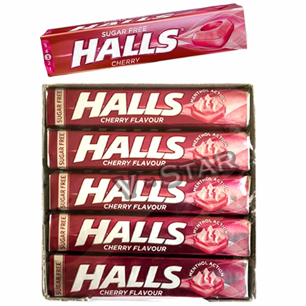 HALLS Bonbons sans sucre cerise mentholée 20 x 32 g