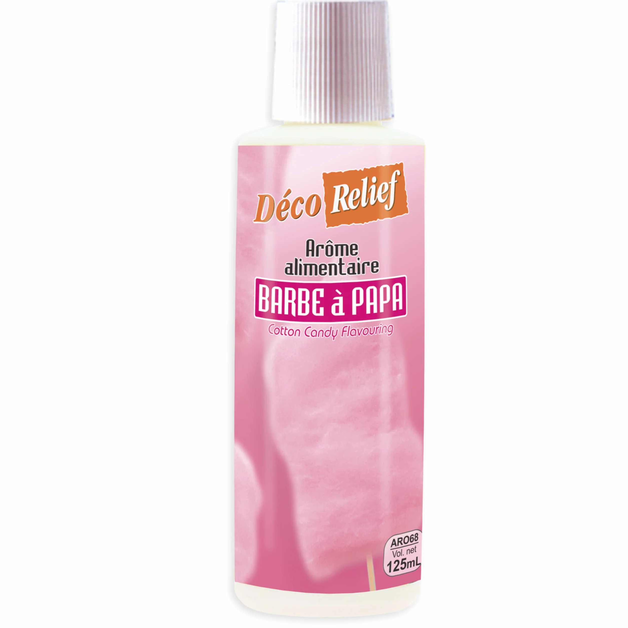 Déco Relief - Arôme Liquide Barbe à Papa 125 ml - Arôme Alimentaire Pâtisserie & Yaourtière - Pour Gâteaux, Pâtisseries, Yaourts - Arôme Concentré - Barbe à Papa Fraise - ARO68.