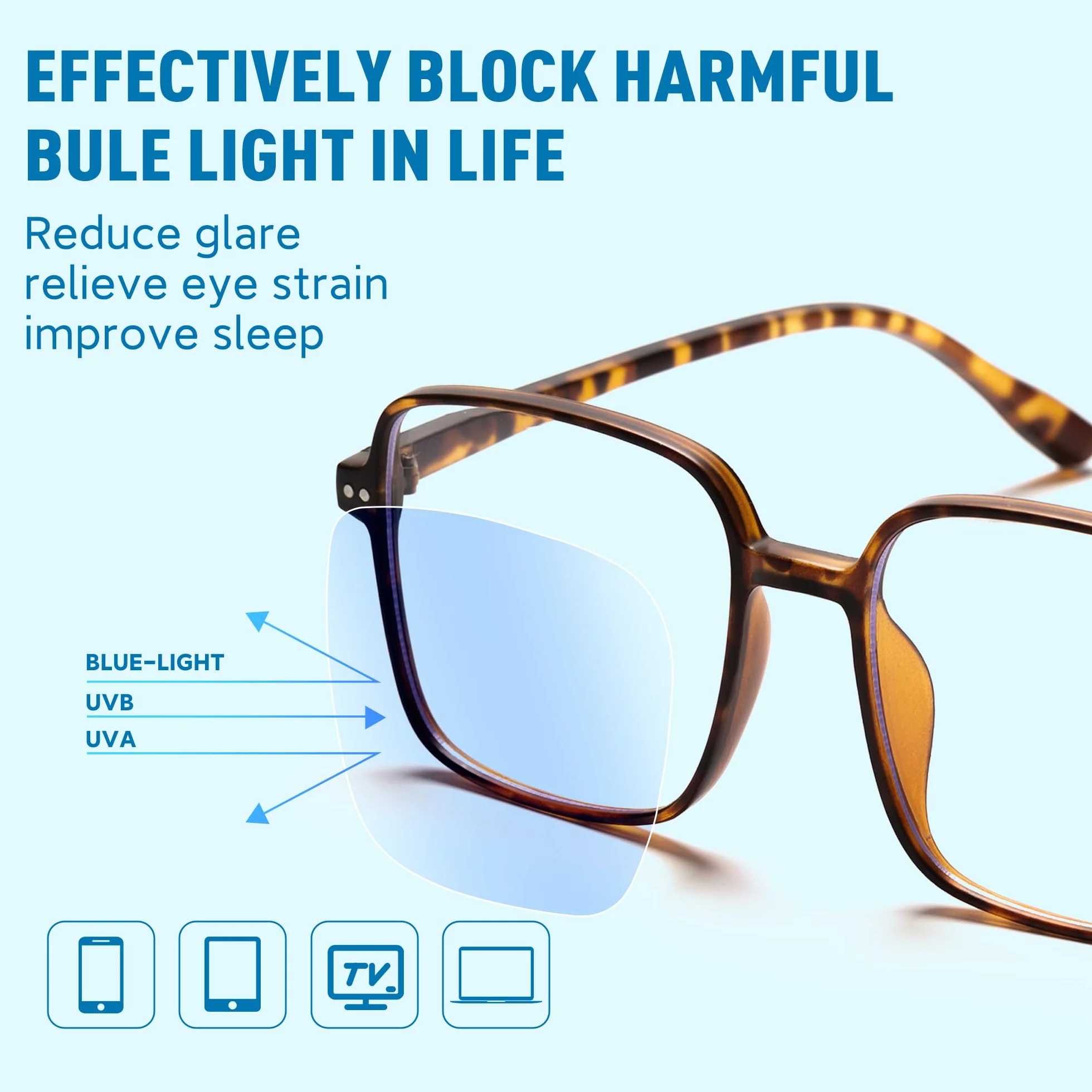 Lunettes de Lecture Oversize Femmes, Grande Taille Carré Anti Lumière Bleue