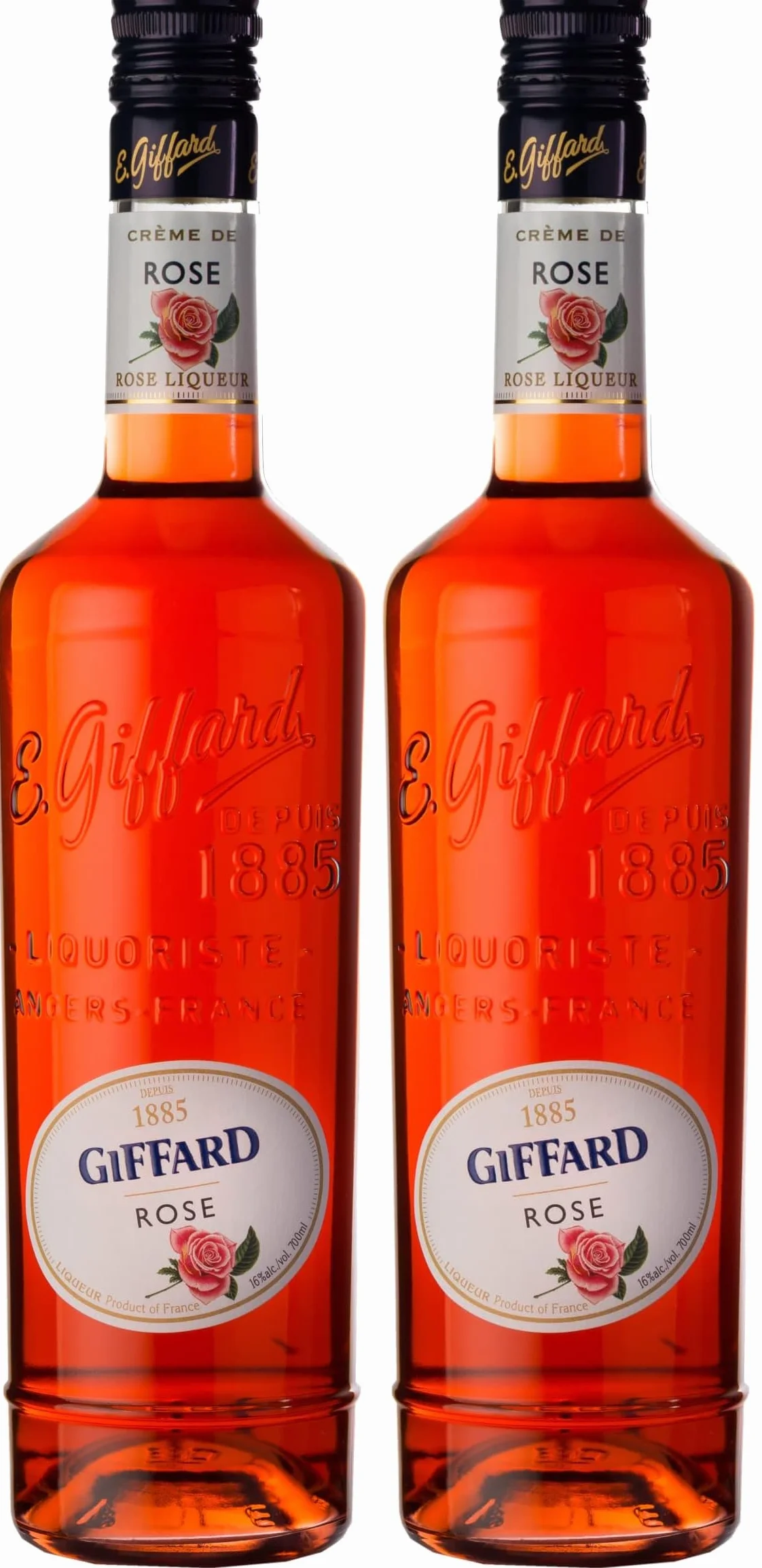 Giffard - Crème de Rose - Crème de Fruits - Recette Française - Florale et Intense - 70 Cl (Lot de 2)