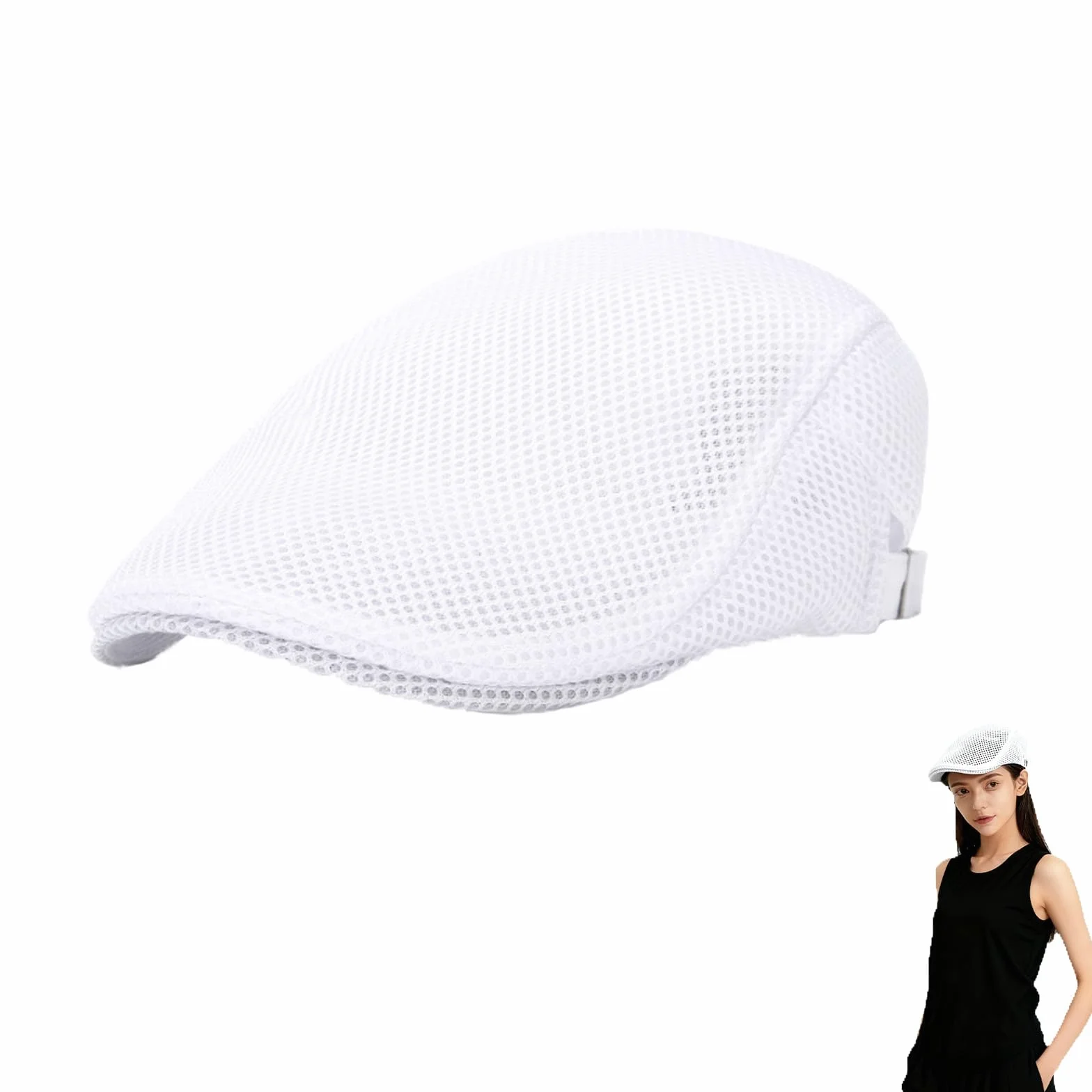 Casquette Beret Homme Ete Blanche Acrylique Respirant Confortable