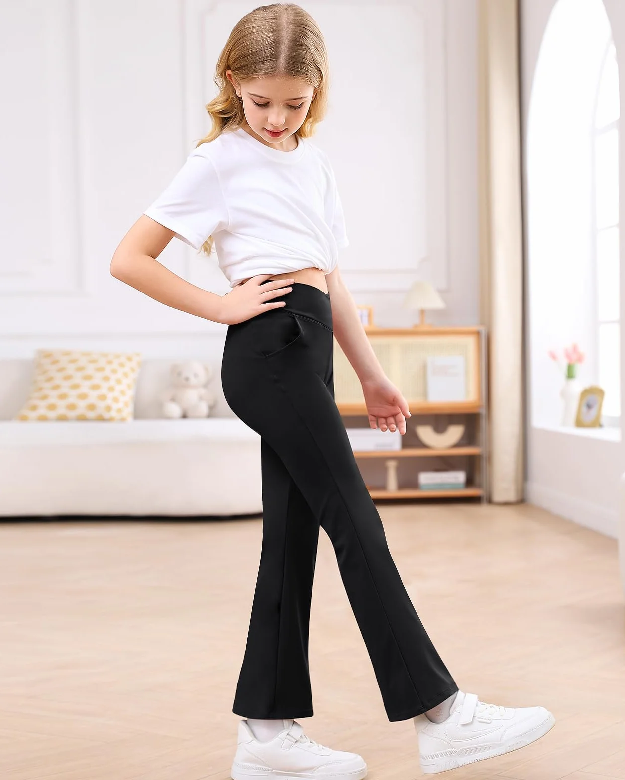 Domee Leggings Yoga Pantalon Flared Bootcut Sport Jogging Fille