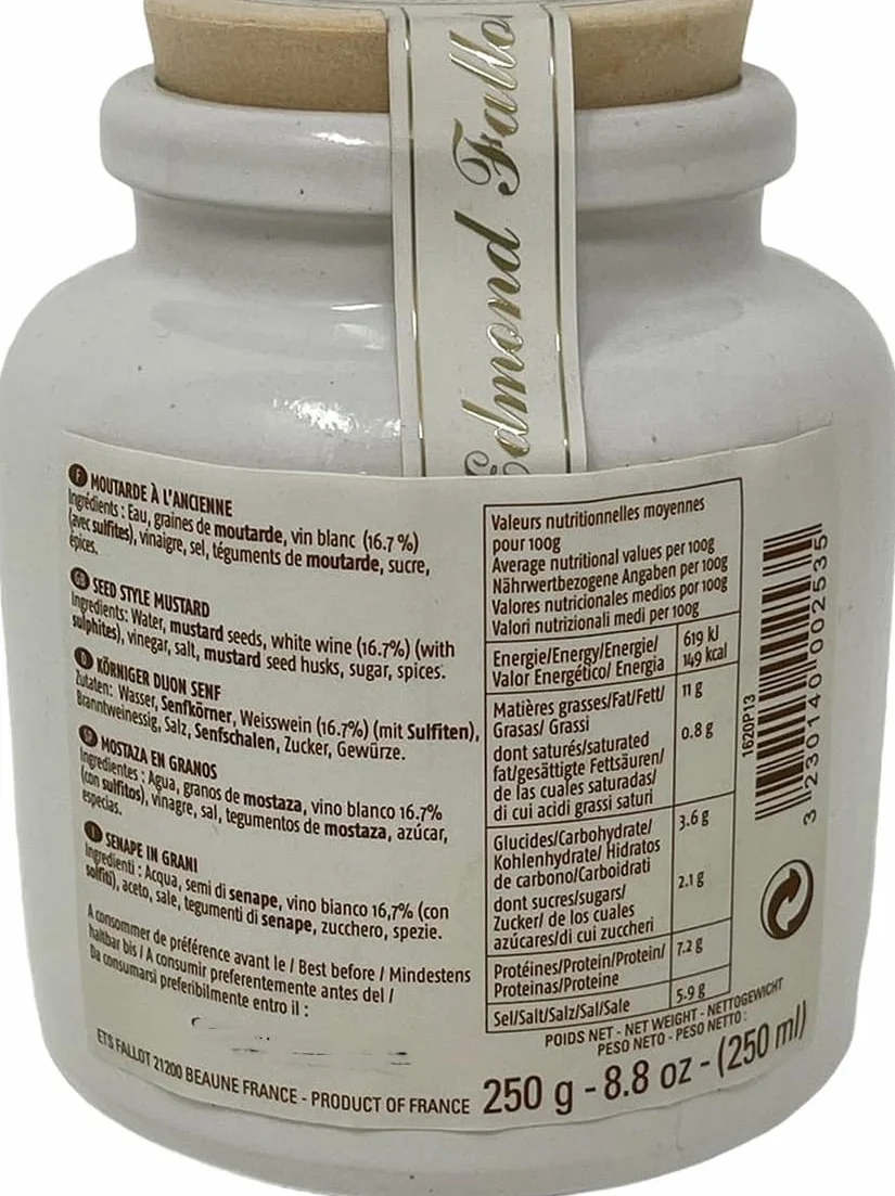 Edmond Fallot | Grains de moutarde de Dijon - Pot en grès de 250 g