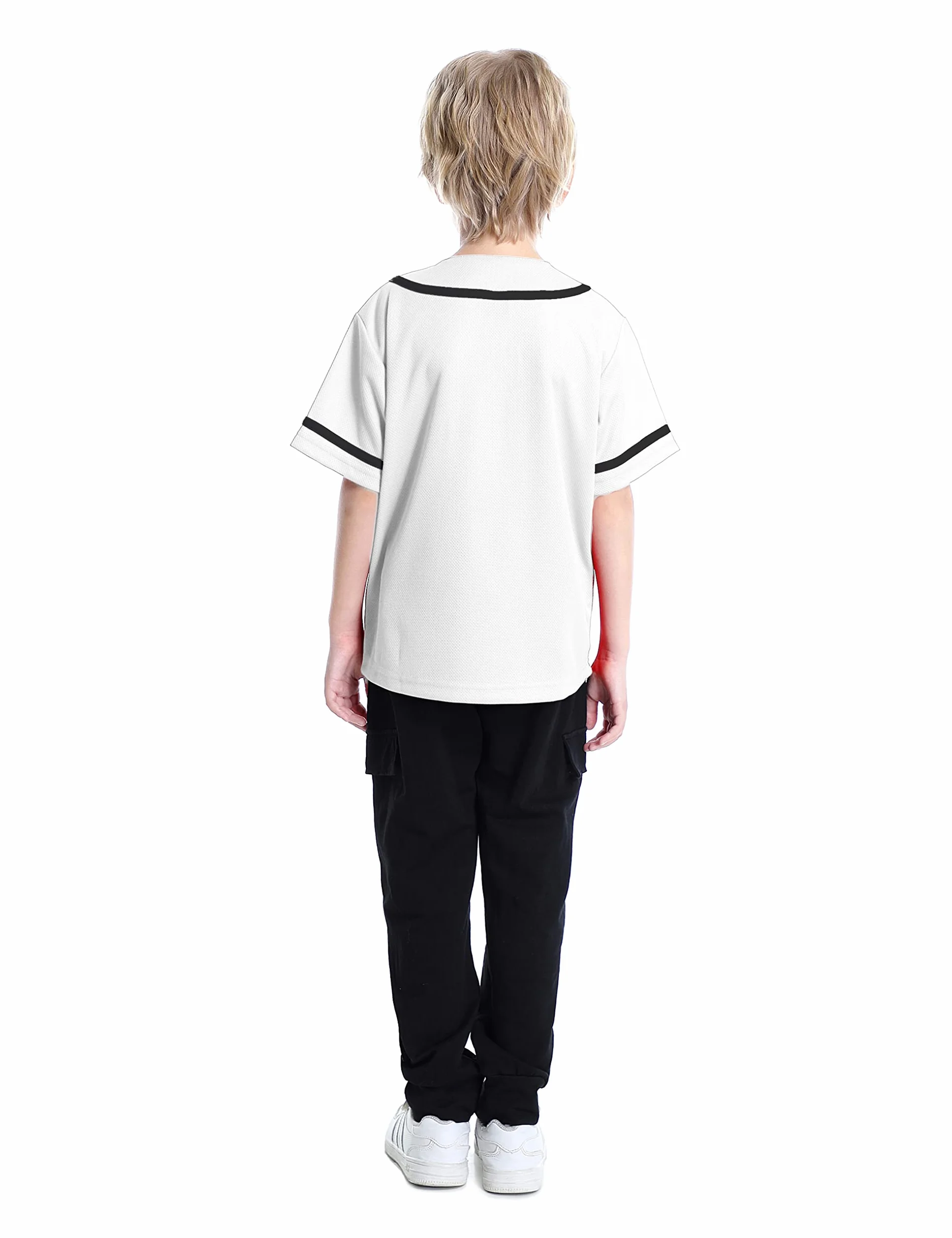TopTie Maillot de baseball personnalisé pour garçons, jersey boutonné vers le bas