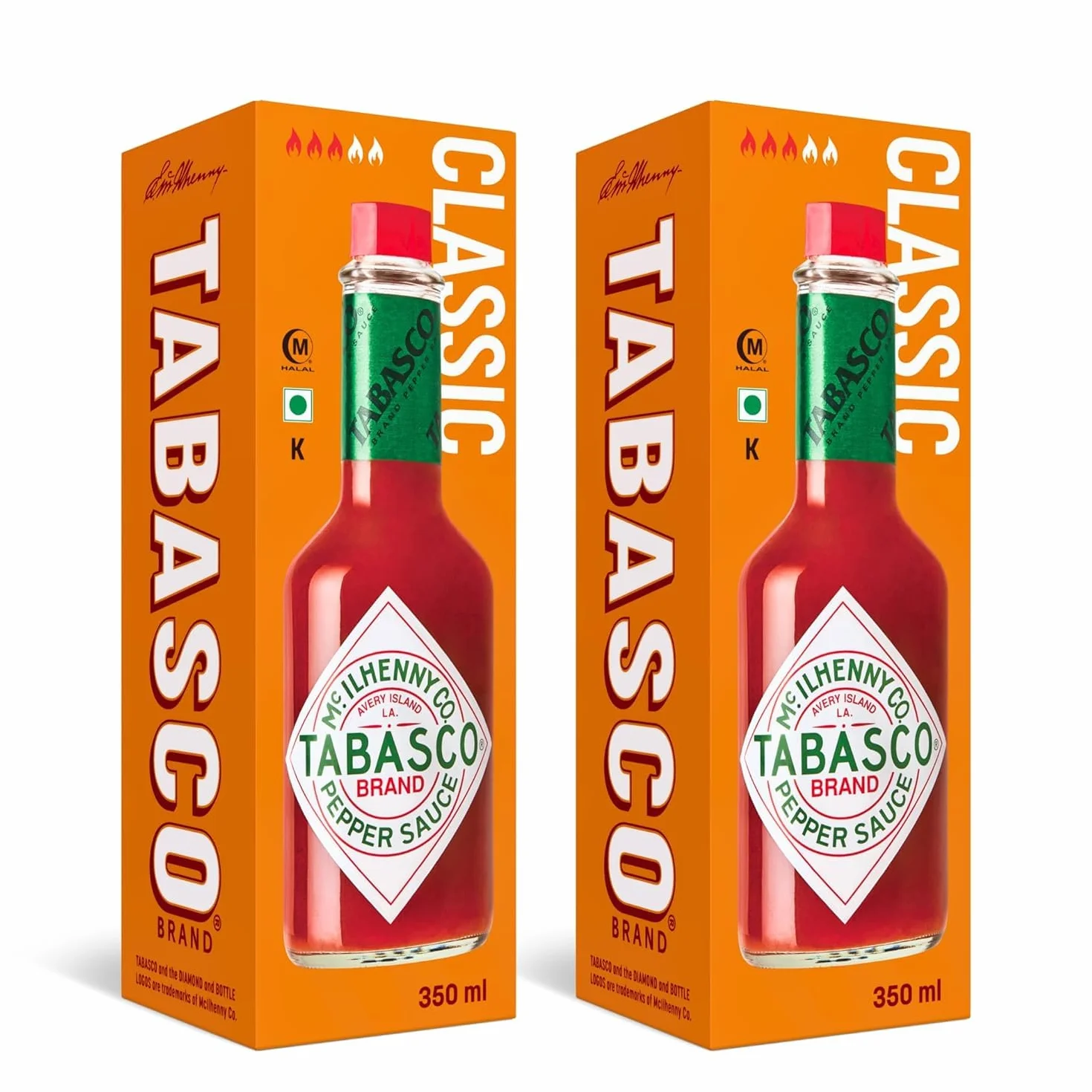 TABASCO Original Red Pepper Sauce (2x350ml) est l'option la moins chère ! - Fabriquée avec seulement trois ingrédients 100% naturels - 3 ans de maturation Sauce au poivre rouge - Bouteille en verre