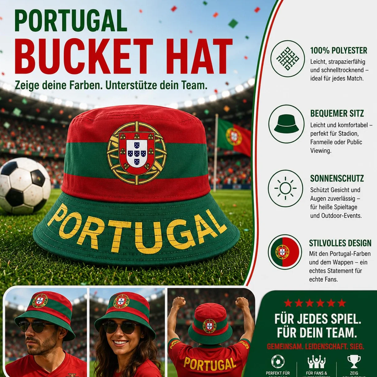Chapeau de pêcheur unisexe design pays Coupe du Monde football streetwear été