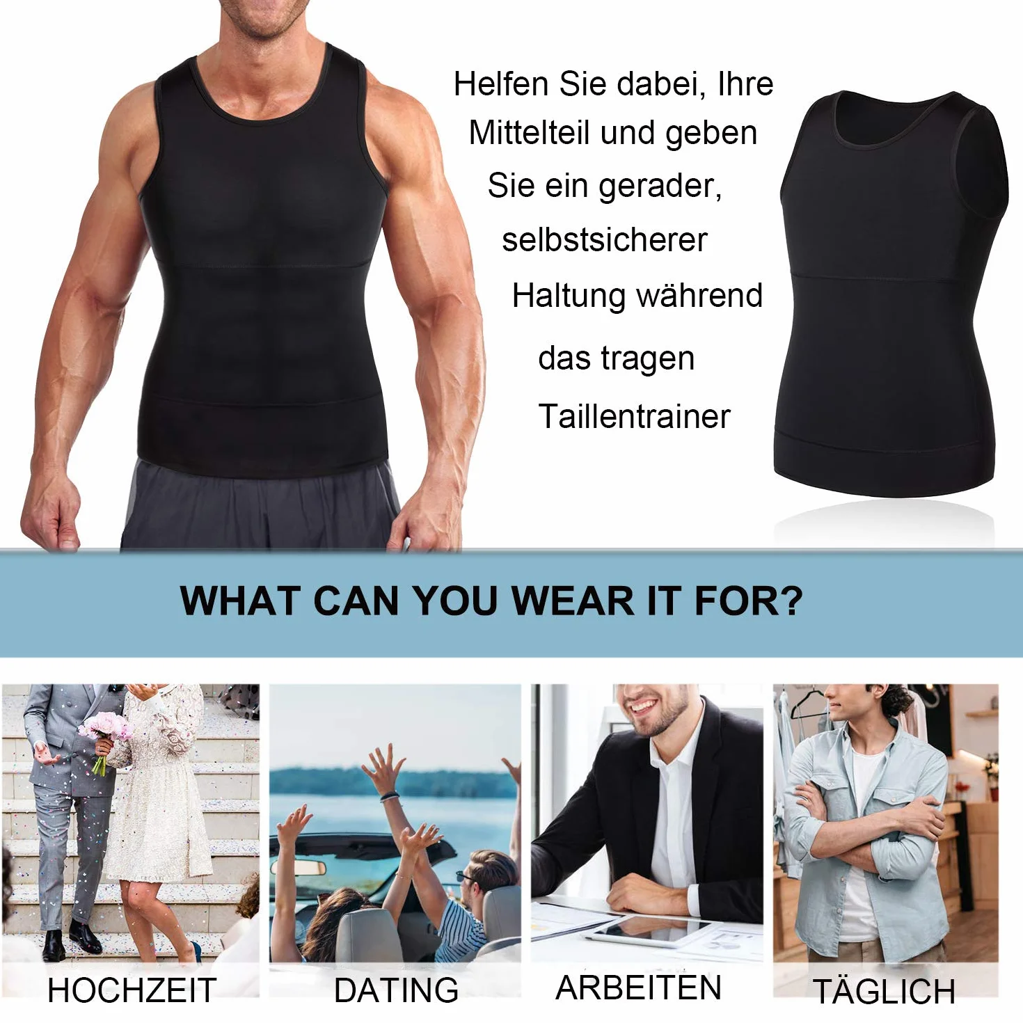 Gotoly Débardeur de Compression Homme Maillot de Corps Minceur Body Gainant Invisible T Shirt sans Couture