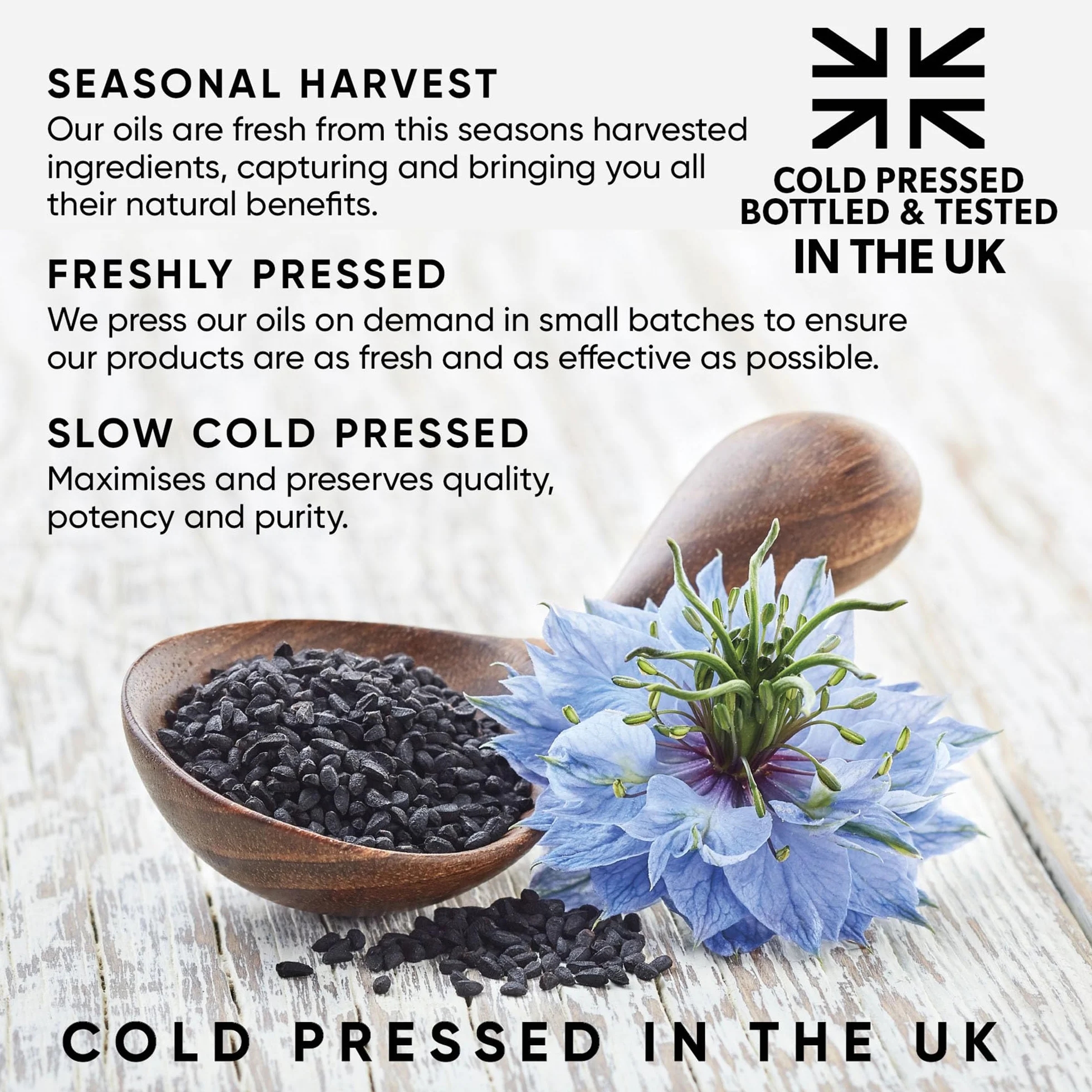 Huile de Graines Noires 100% Pure Vierge Pressée à Froid Haute Résistance, Bouteille en Verre de 100ml, Nigella Sativa. Thymoquinone élevée