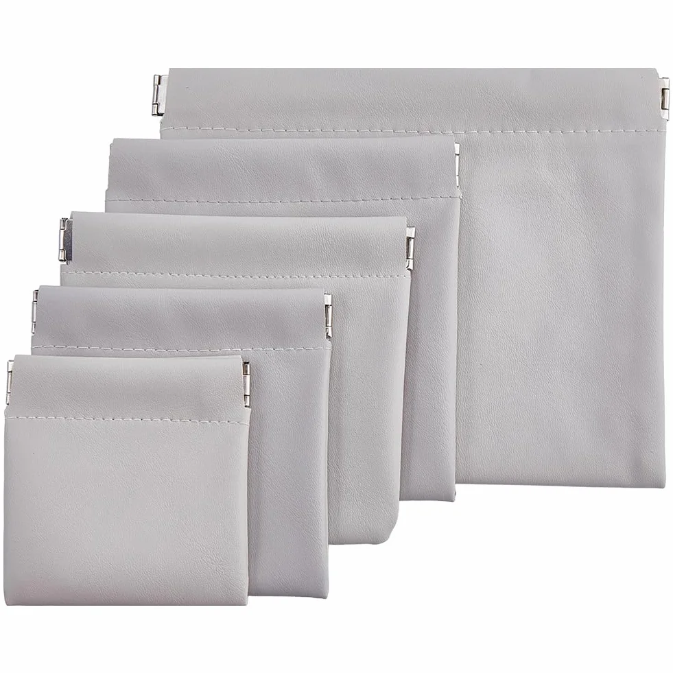 WADORN 5 Styles Mini Porte-Monnaie Imitation Cuir Gris Clair Sac Portable pour Voyage Camping