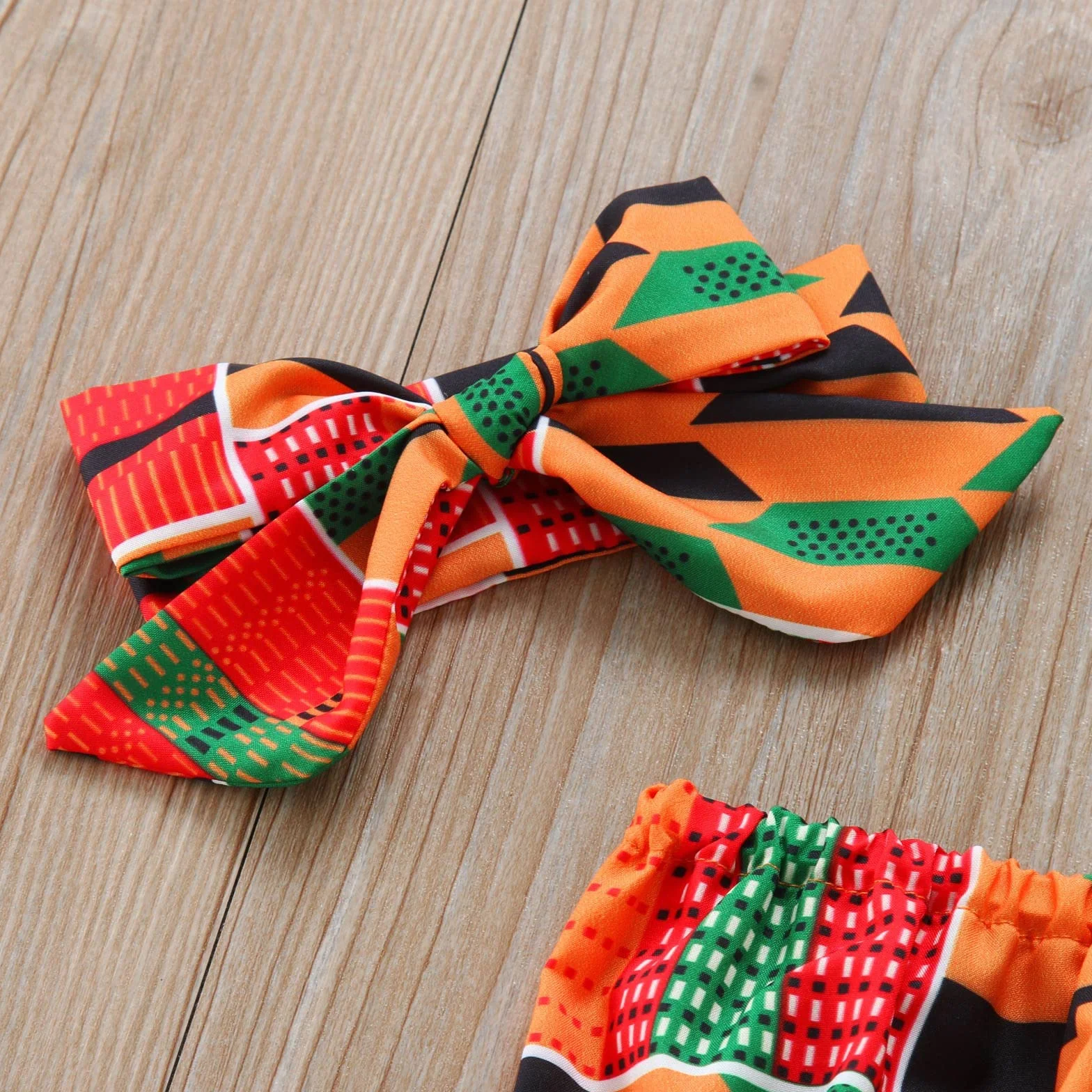 Ensemble Dashiki Africain pour Fille, Vêtements d'Été Bébé Ankara (Orange 18-24 mois)