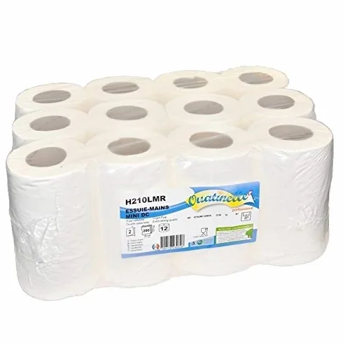[7067X12] Essuie-Mains Mini Dévidage Central - Lot de 12 Rouleaux