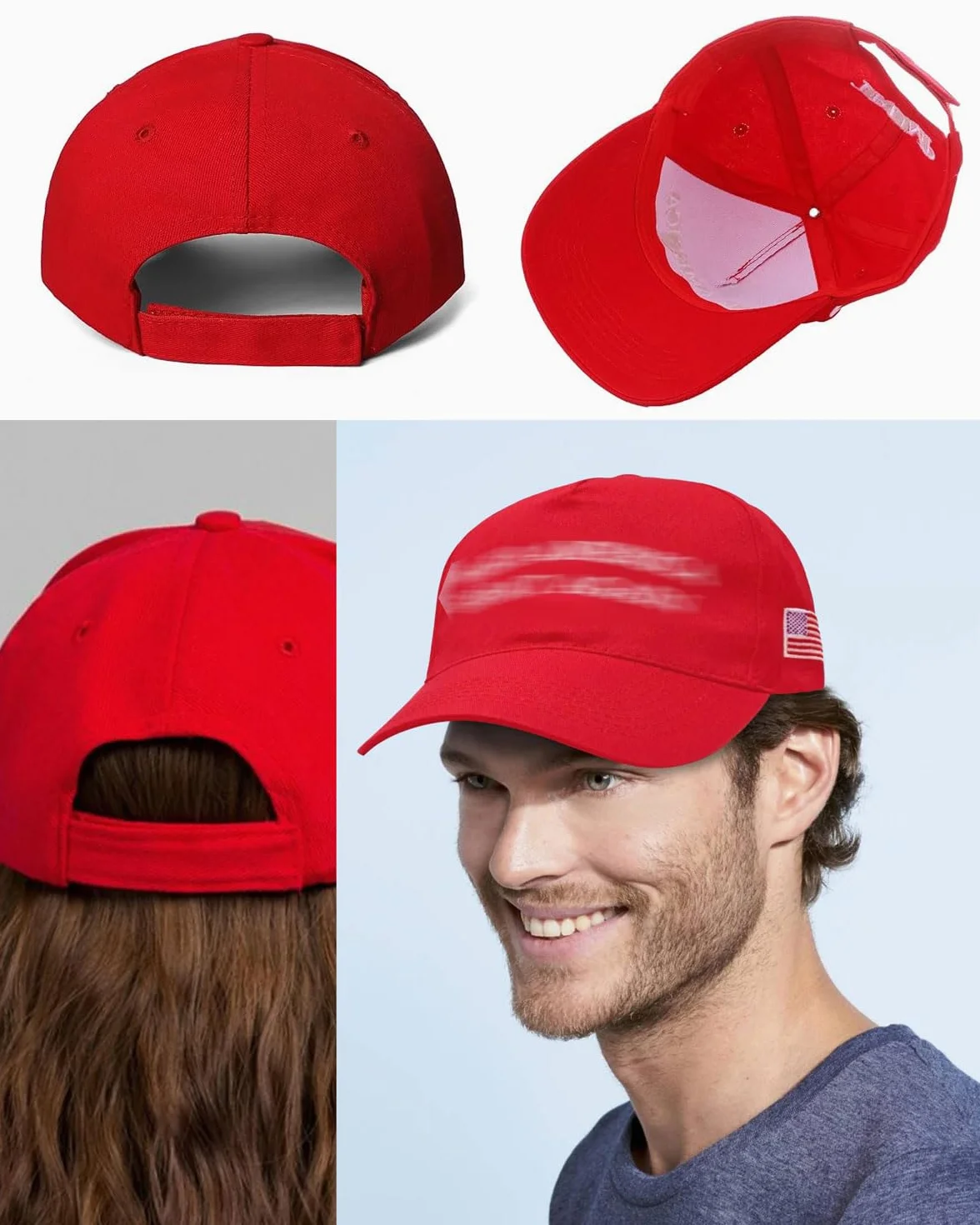 Casquette Trump 2024 MAGA Make America Great Again Baseball Hat Rouge One Size