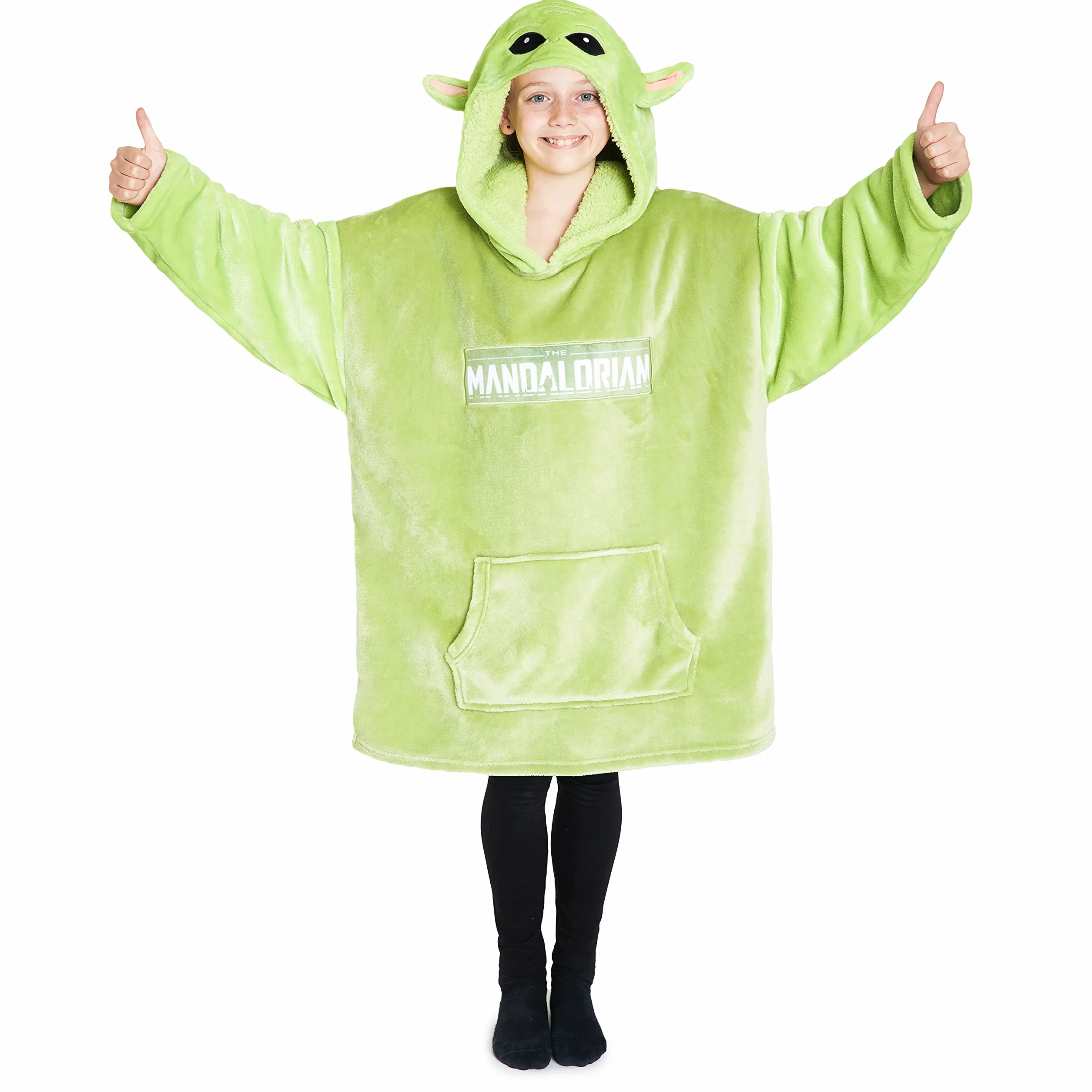 The Mandalorian Sweat à Capuche Enfant Pull Plaid Oversize Polaire Baby Yoda