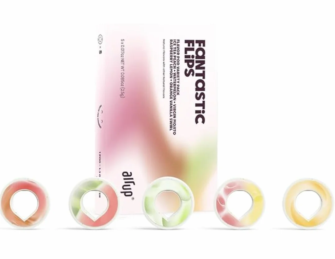 air up® Pods 5 goûts dans le kit de test Fantastic Flips | Capsules aromatiques pour 25 litres d'eau avec goût sans sucre Cola, Pastèque, Virgin Mojito, Pêche, Ananas | pour bouteilles air up®