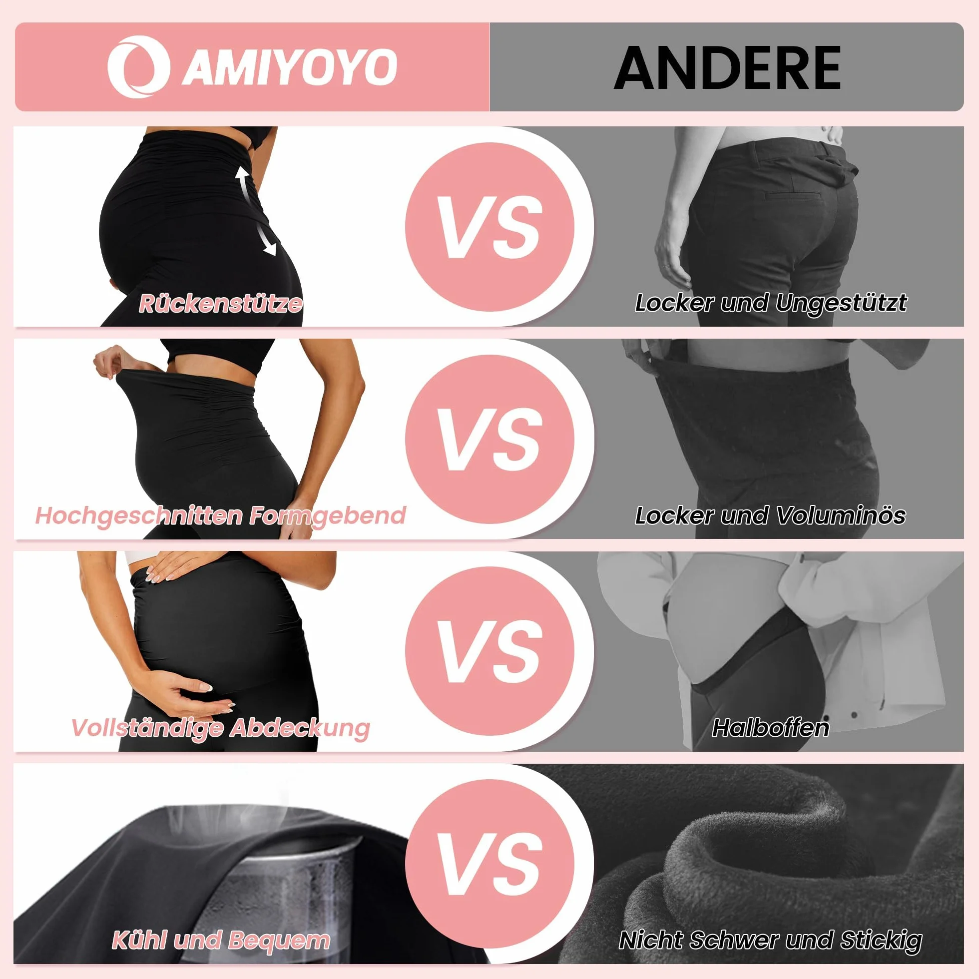Legging de grossesse pour femme taille haute opaque extensible doux maternité