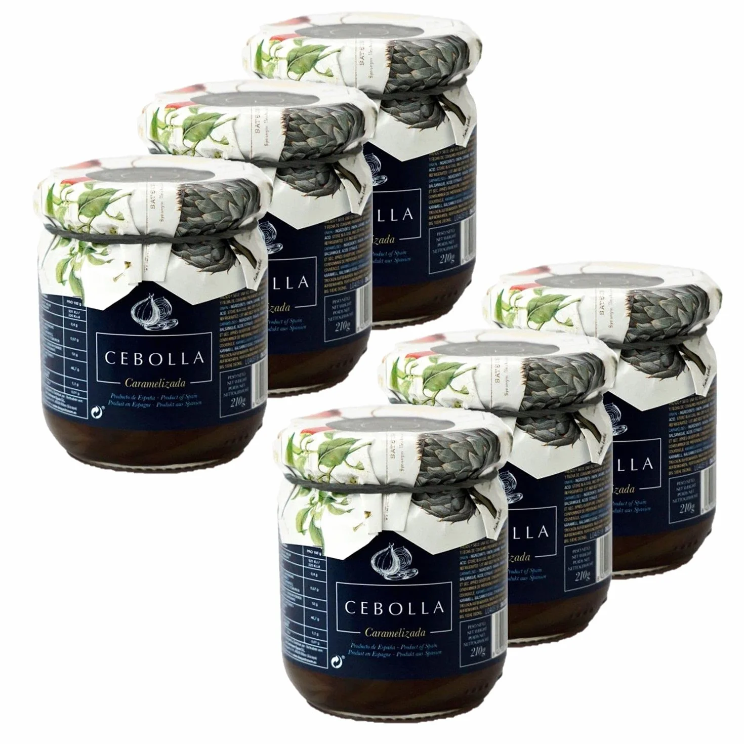 Lot 6x Oignons caramélisés - pot 210g
