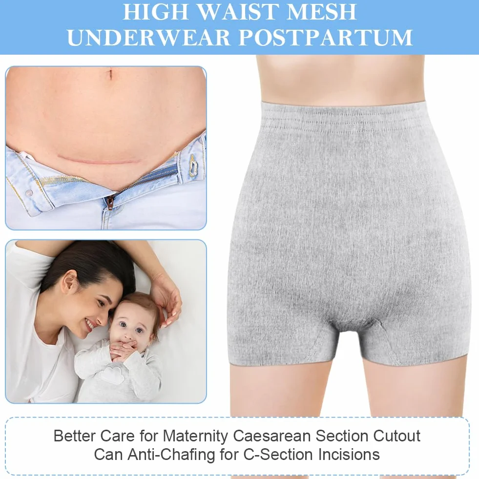 ACWOO 9Pcs Culottes Post Accouchement Maternité Jetables Slip Incontinence Sous-vêtements Post Partum Césarienne