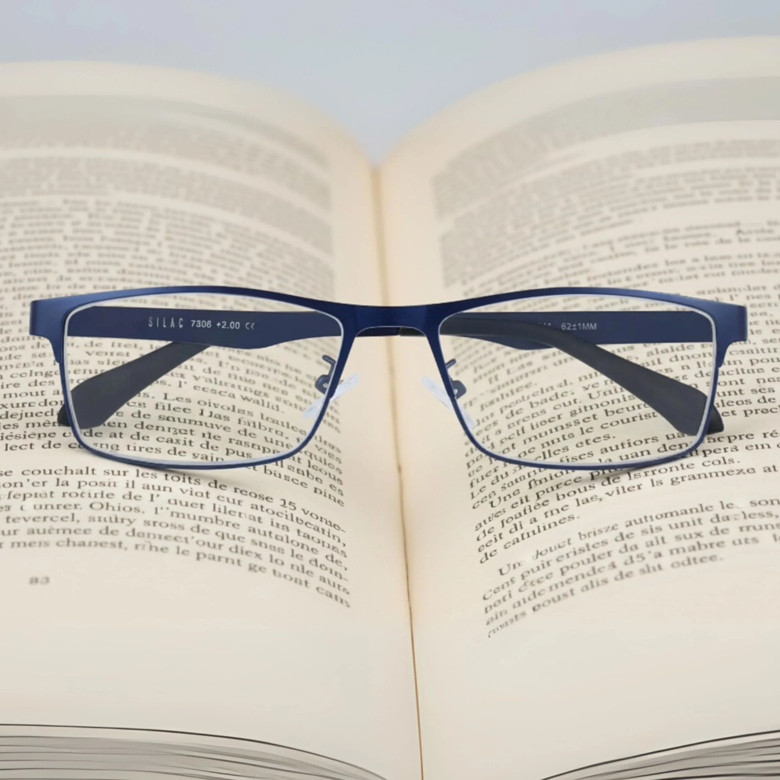 SILAC Lunettes loupes Blue Metal 7306 monture métal bleu mat sans nickel dioptrie +1,00 à +3,50