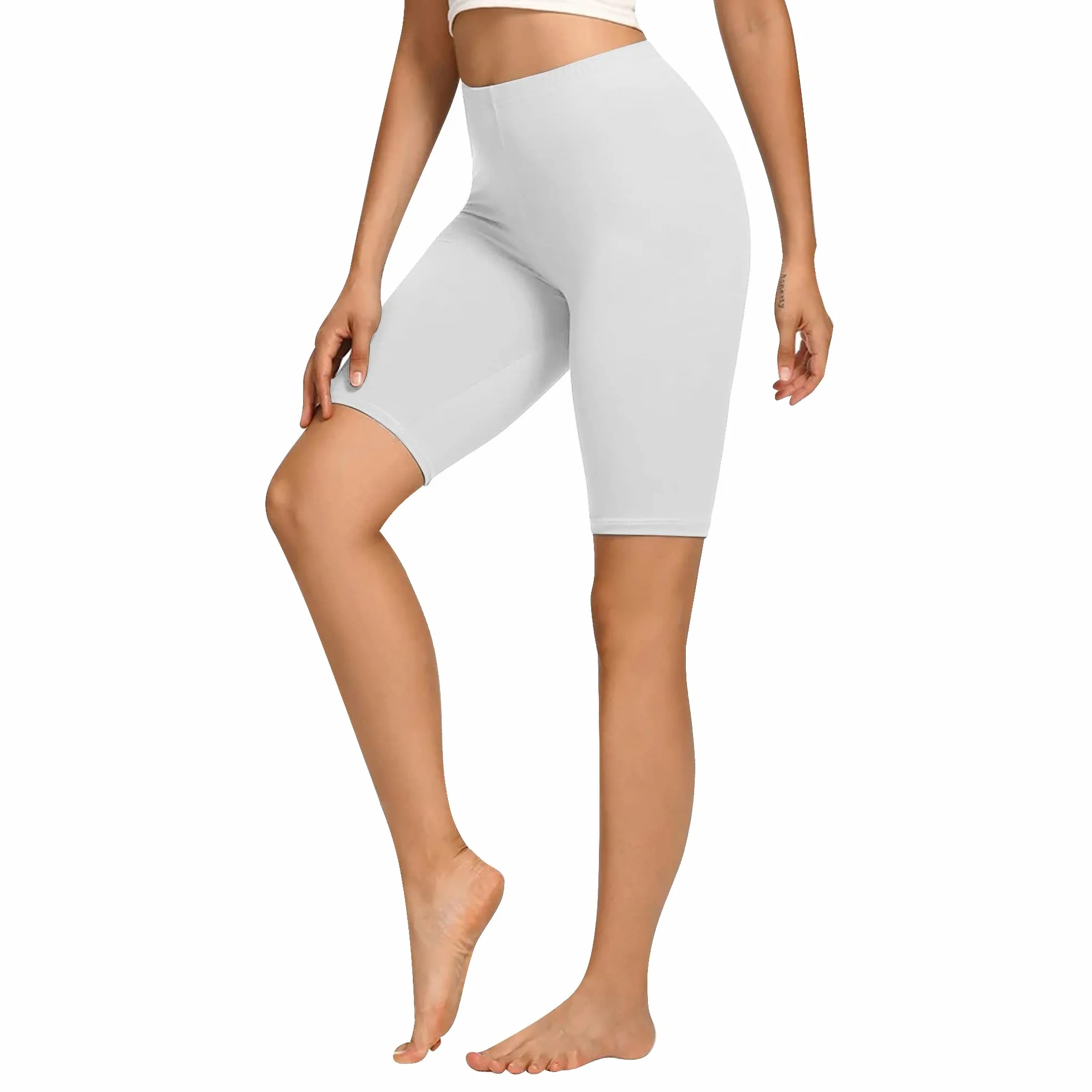 Libella Legging Court Femme Short de Sport Taille Haute en Coton sans Couture pour Yoga Fitness Running S-XXL