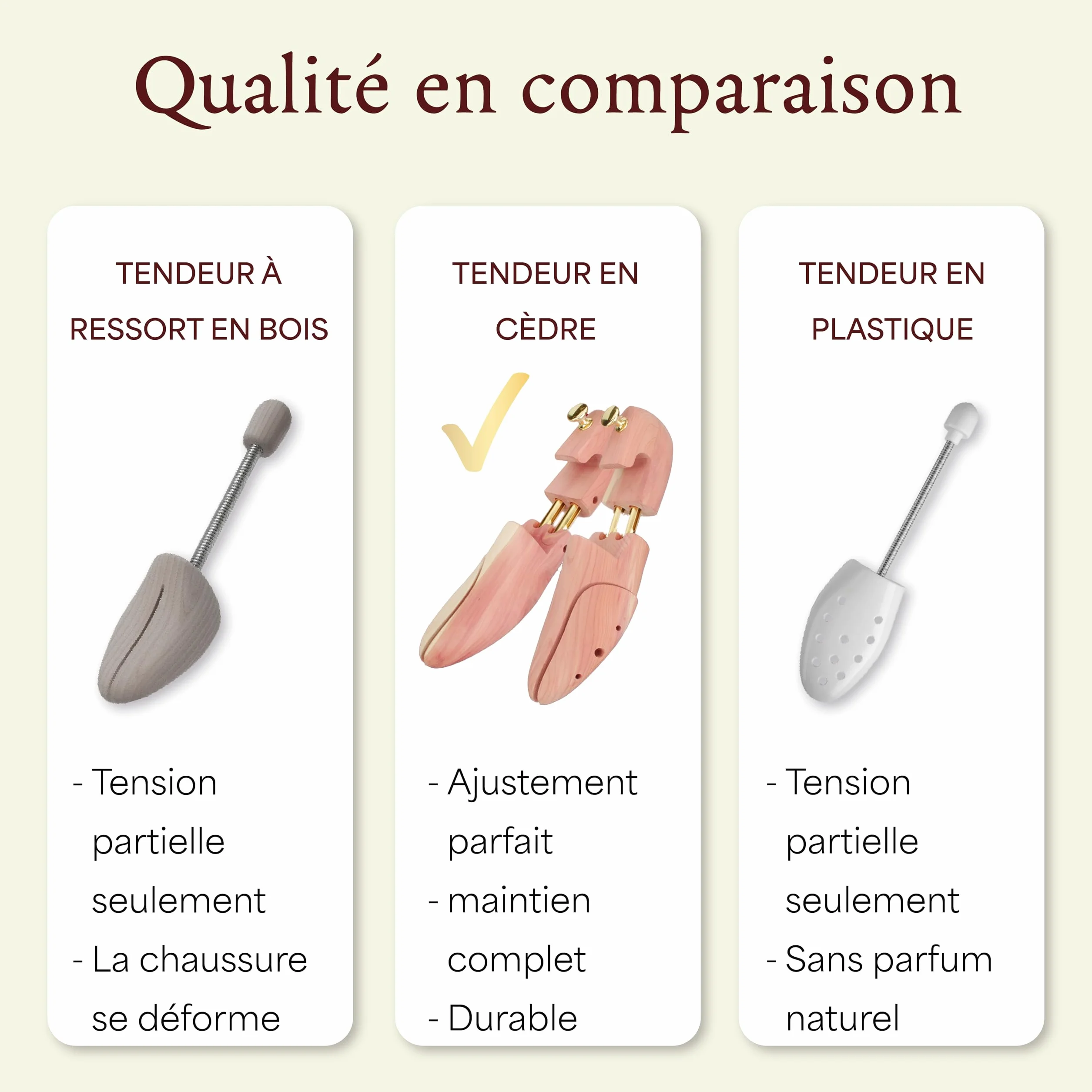 Langer & Messmer embauchoirs en bois de cèdre pour homme et femme, chausse-pied inclus, pointures 34-50, 1/2/5 paires