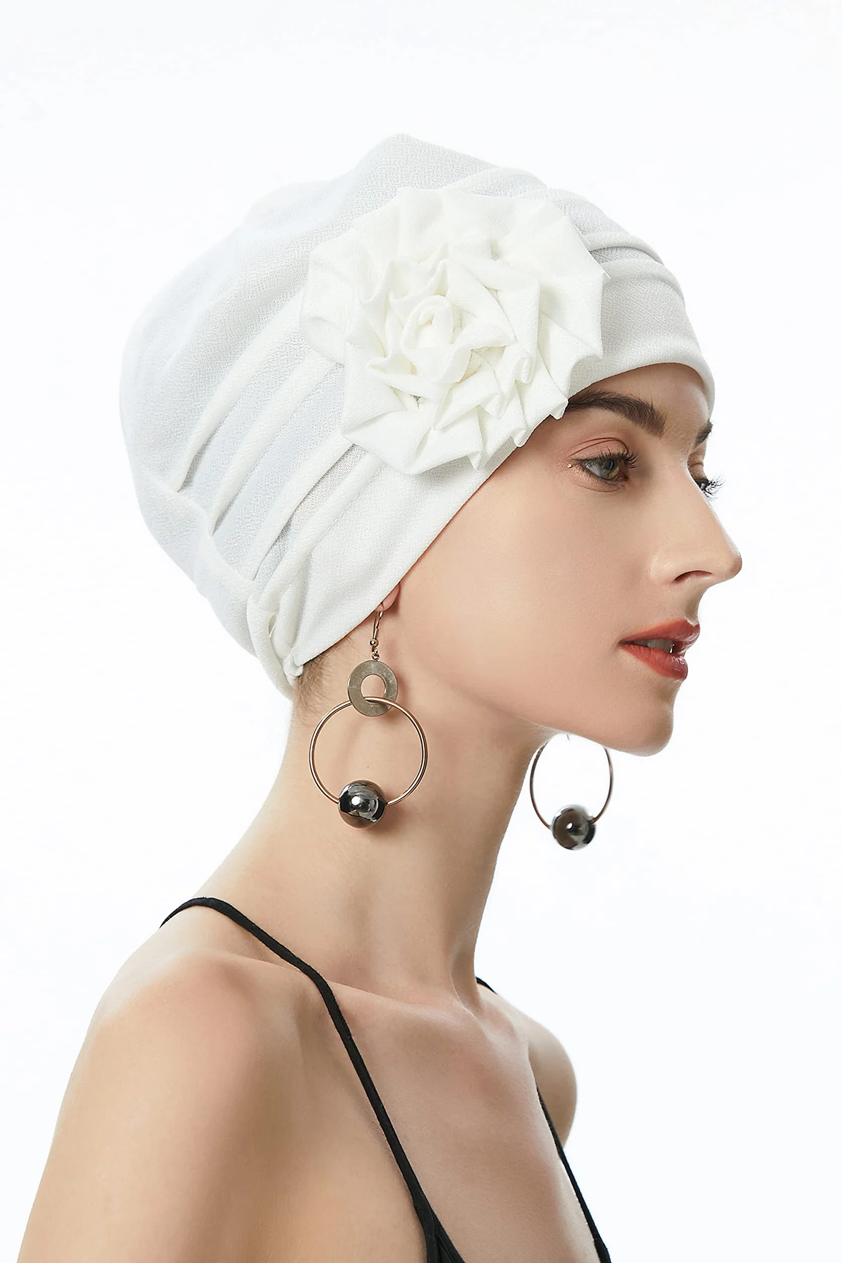 Bonnet d'été élastique pour Femme avec Fleurs